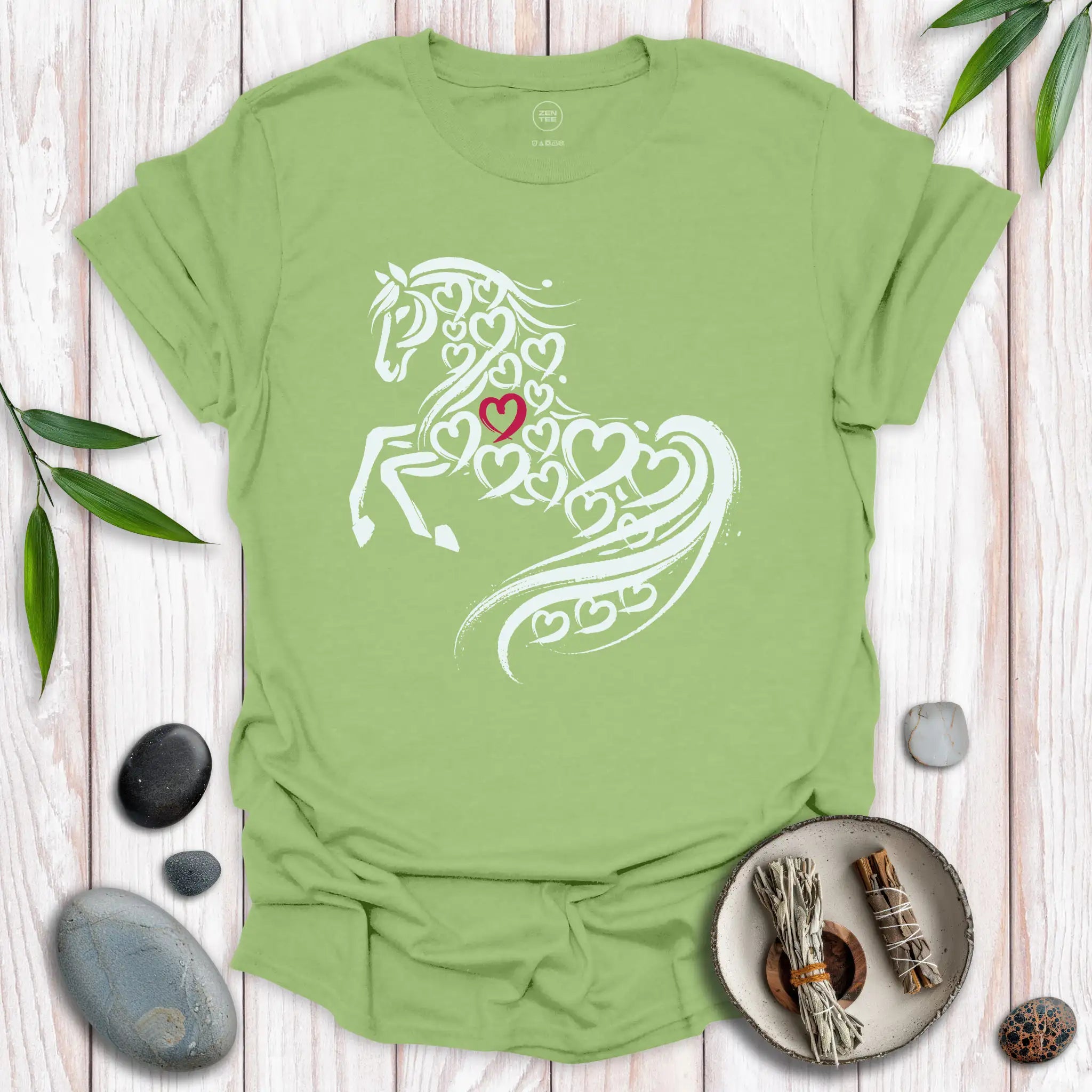 Horse Spirit Red Heart T-Shirt