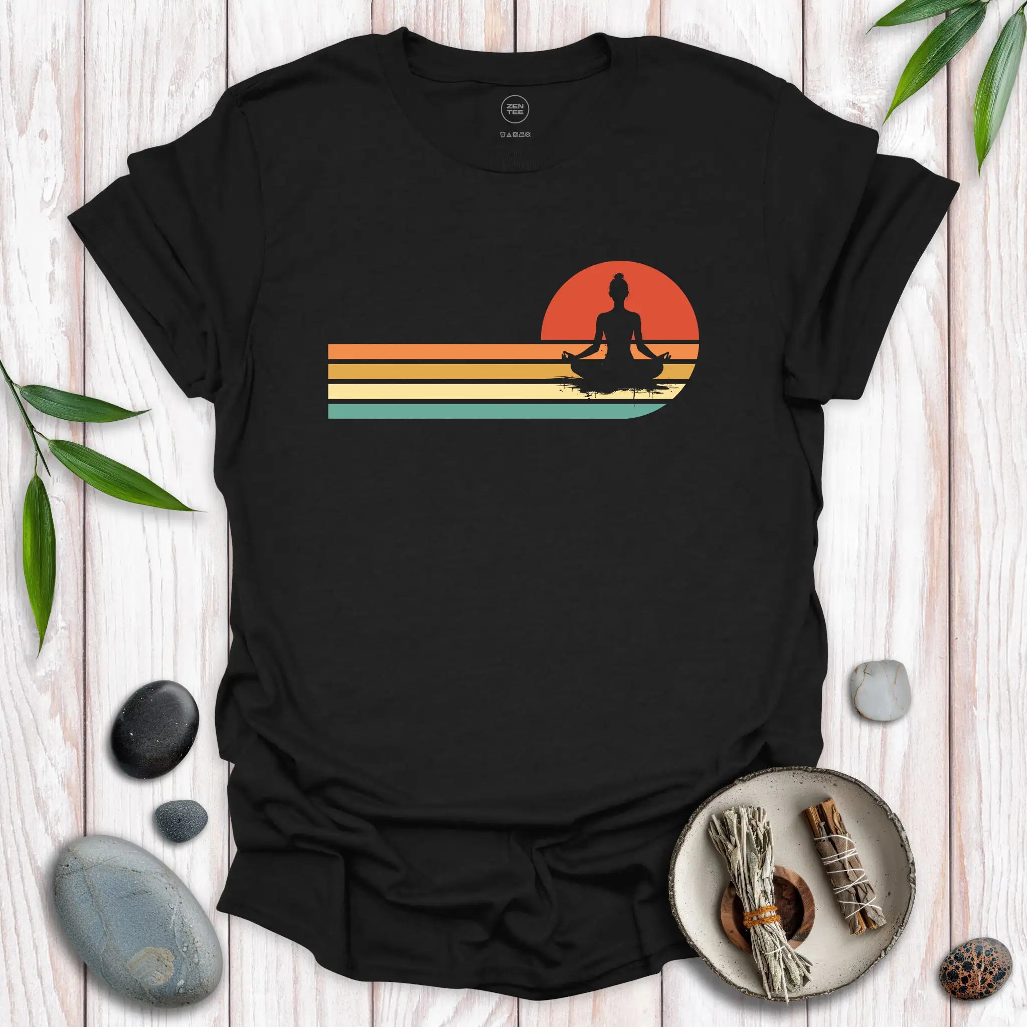 Lotus Position Retro Sunset T-Shirt