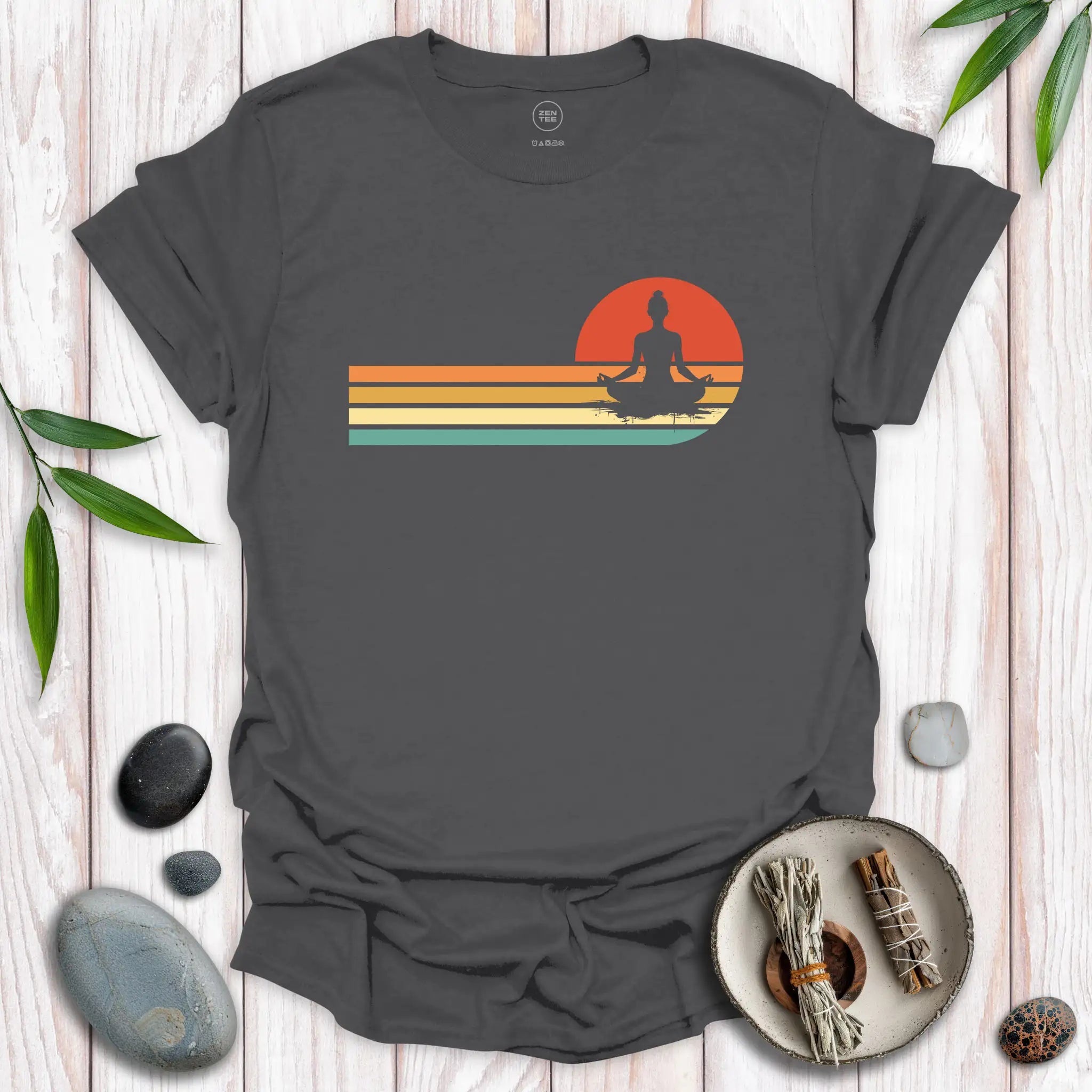 Lotus Position Retro Sunset T-Shirt