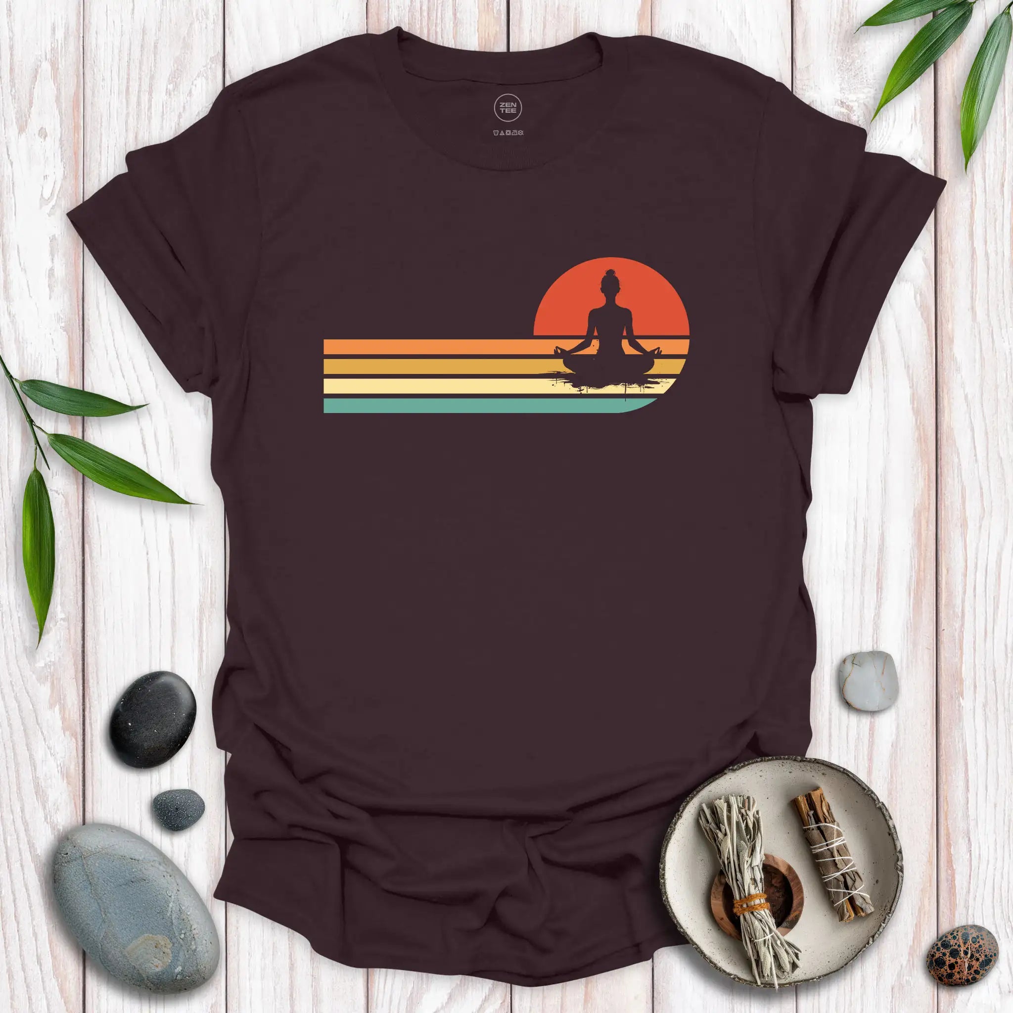 Lotus Position Retro Sunset T-Shirt