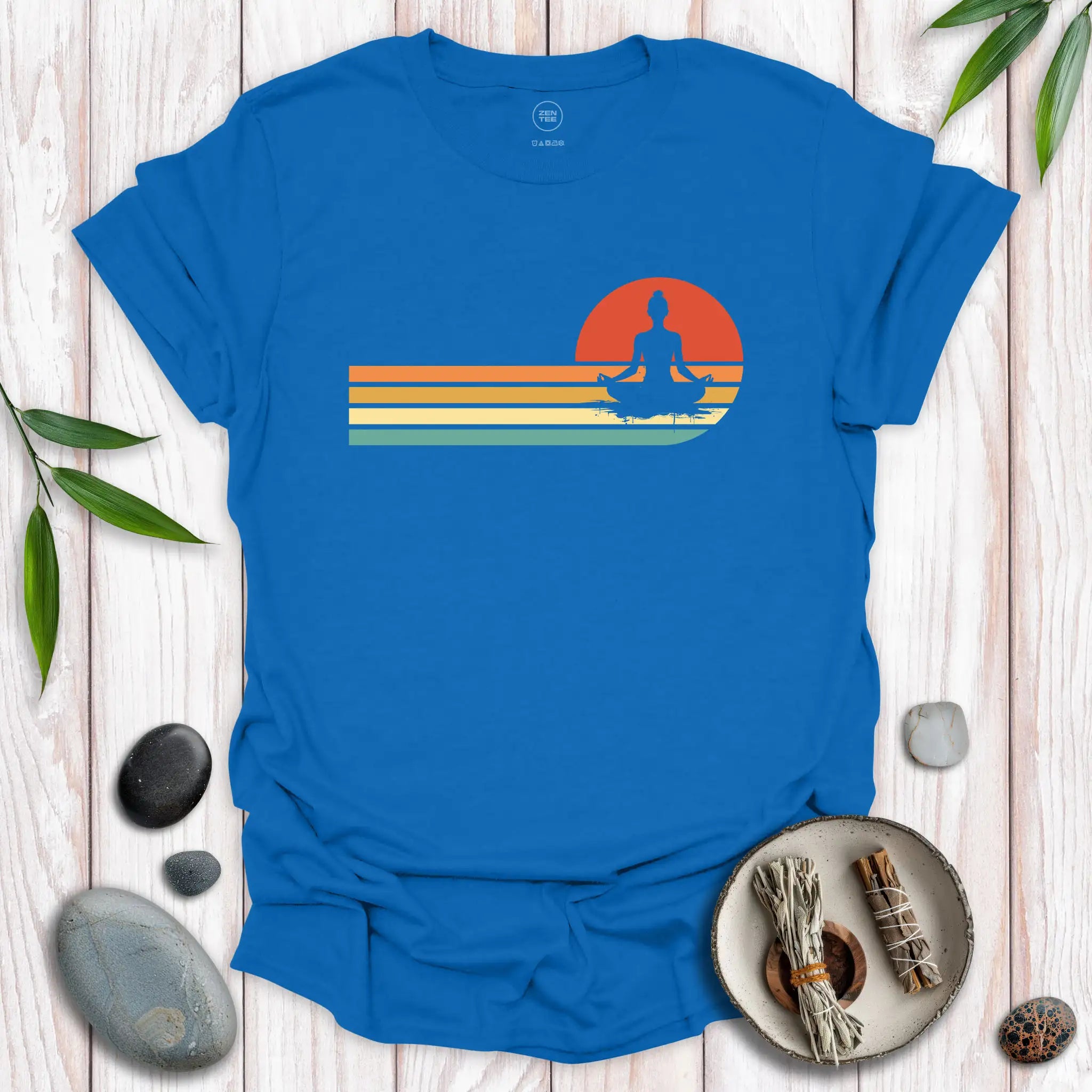 Lotus Position Retro Sunset T-Shirt