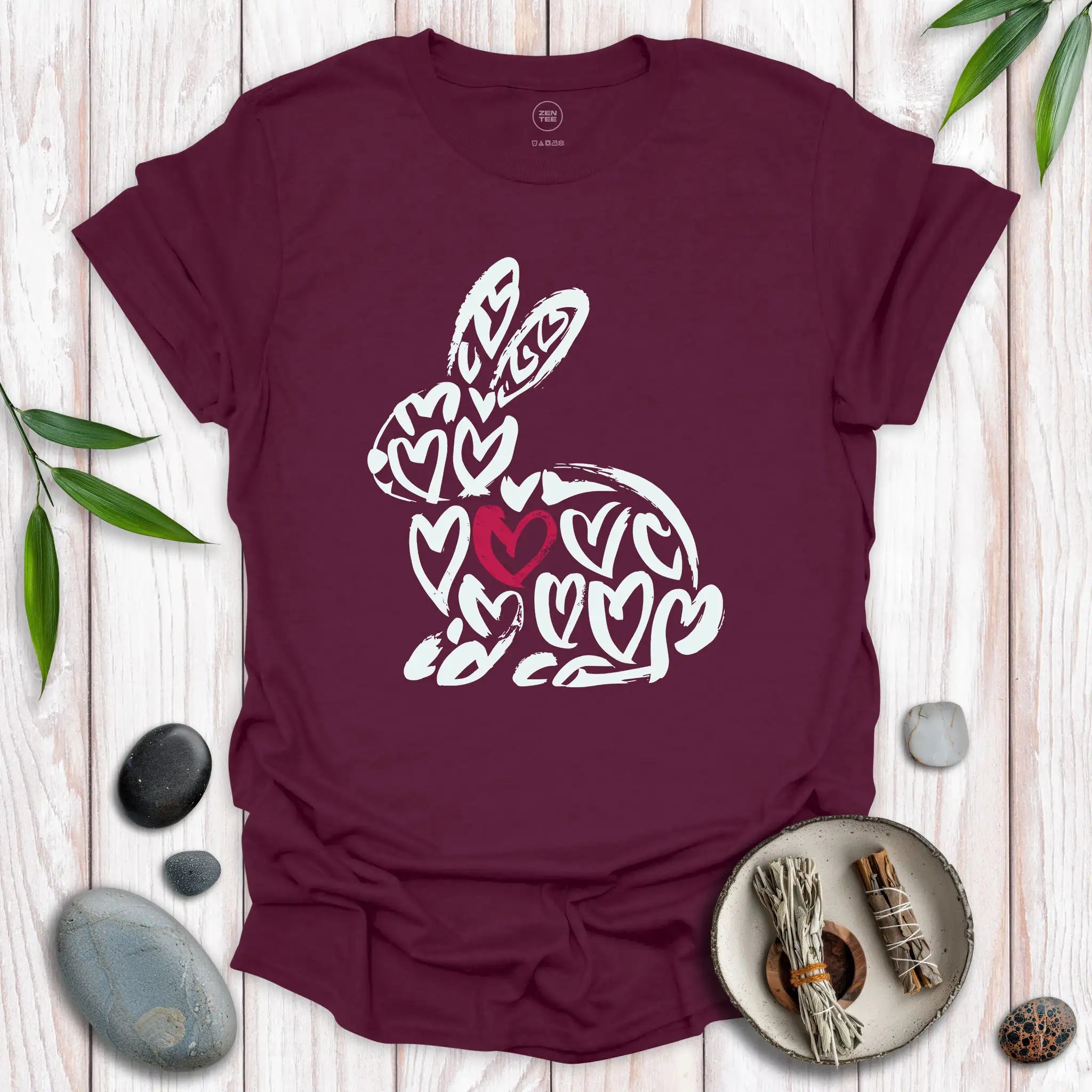 Rabbit Spirit Red Heart T-Shirt