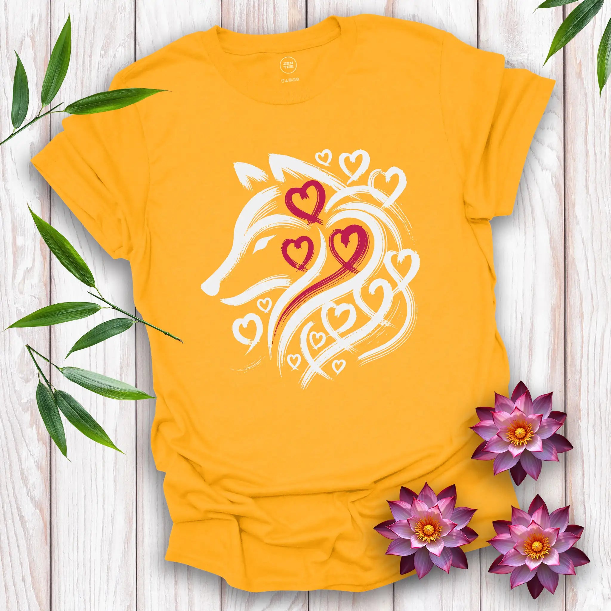Wolf Spirit Red Heart T-Shirt
