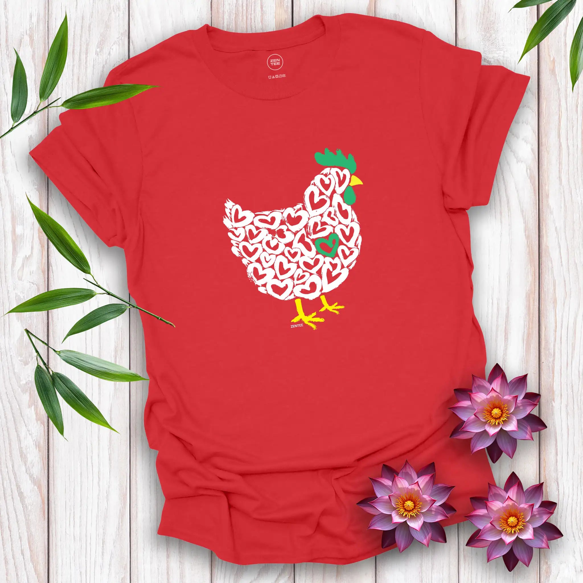 Meadow Spirits Love Heart Hen T-Shirt