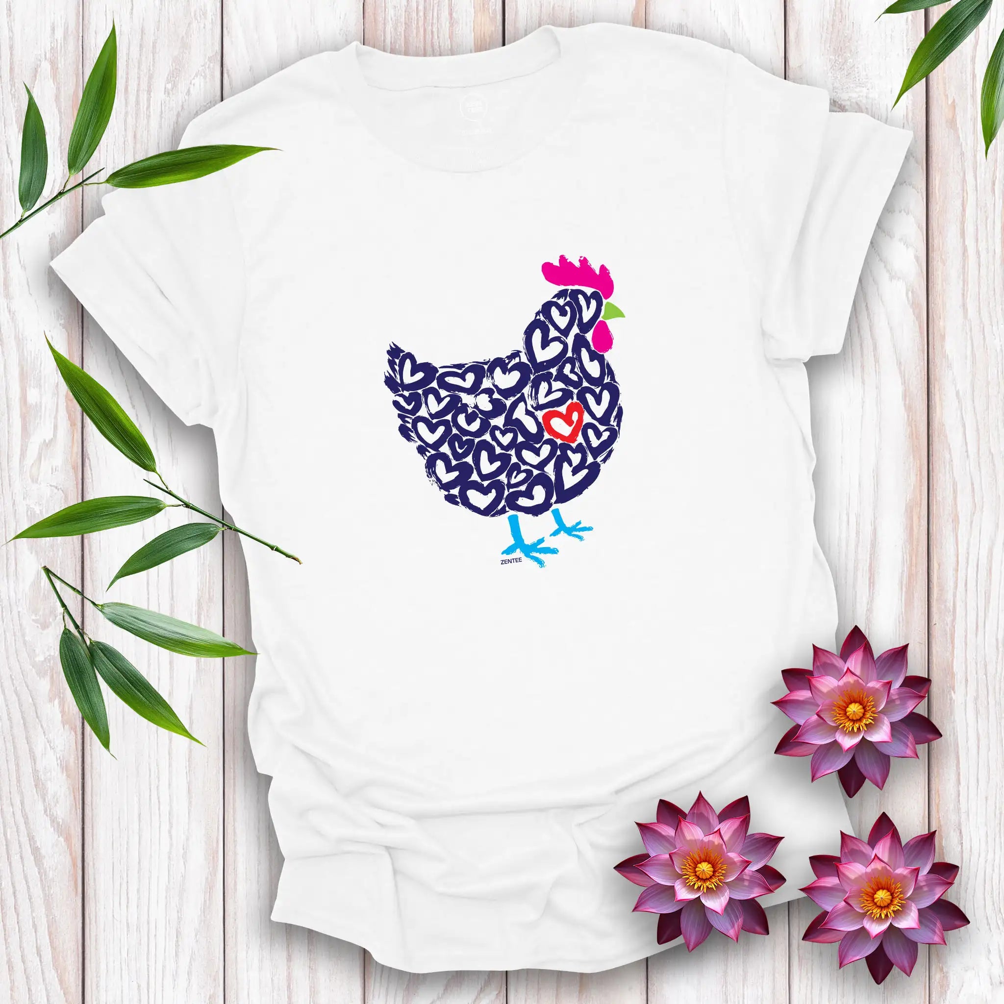 Meadow Spirits Love Heart Hen T-Shirt