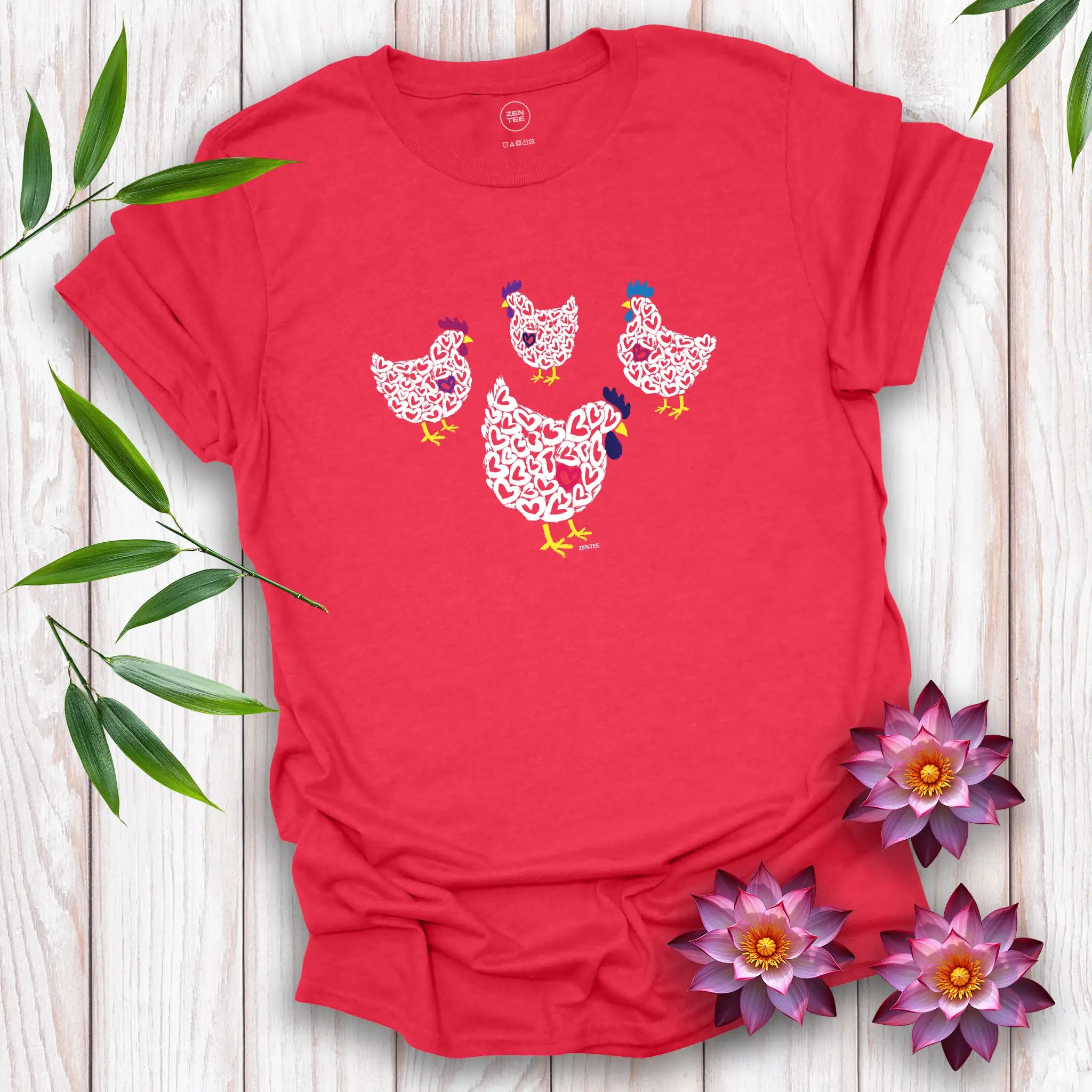 Meadow Spirits Love Heart Hens T-Shirt