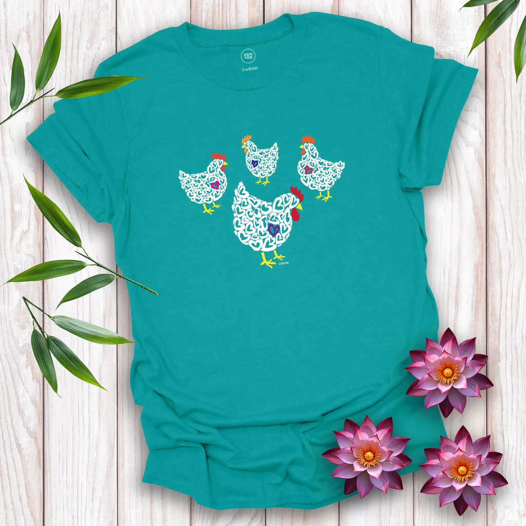 Meadow Spirits Love Heart Hens T-Shirt