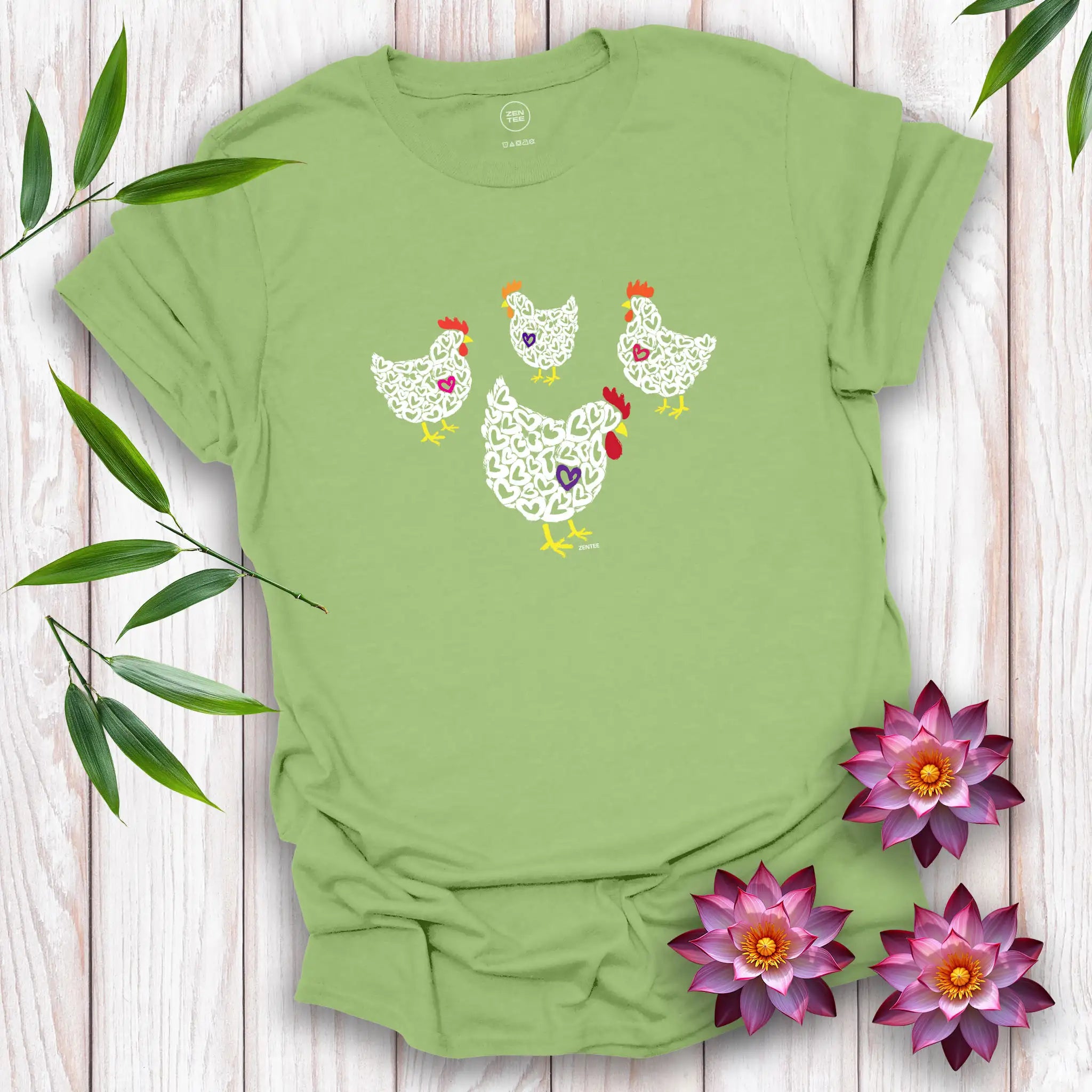 Meadow Spirits Love Heart Hens T-Shirt