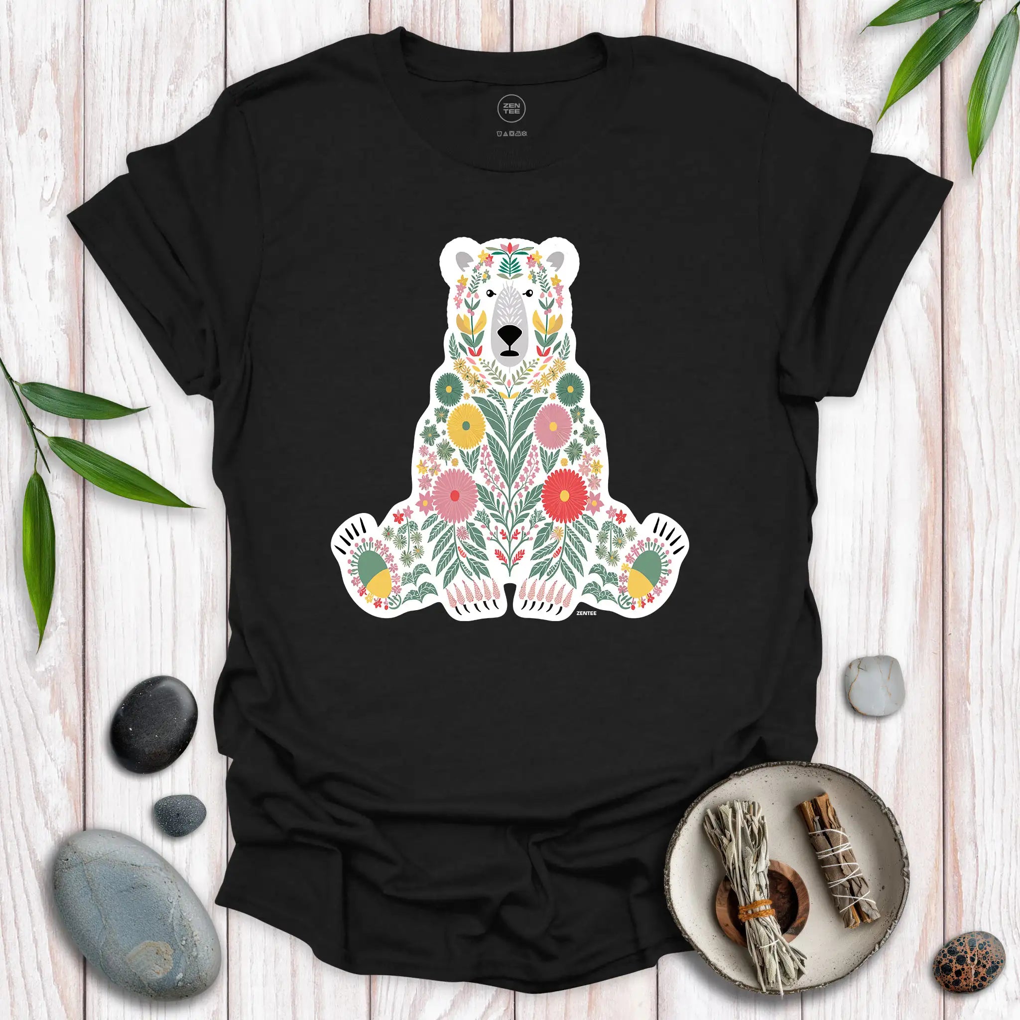 Polar Bear N Flowers T-Shirt