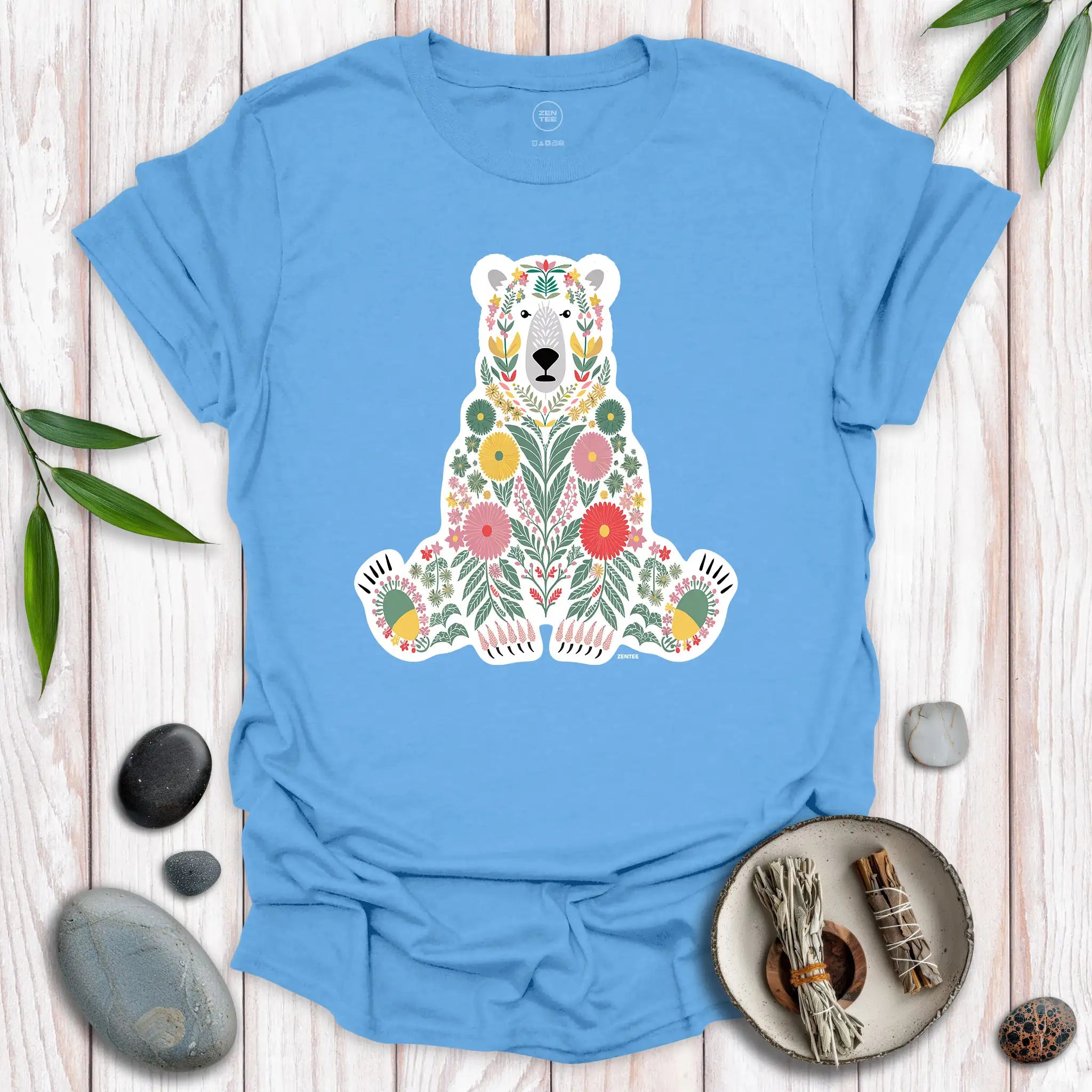 Polar Bear N Flowers T-Shirt