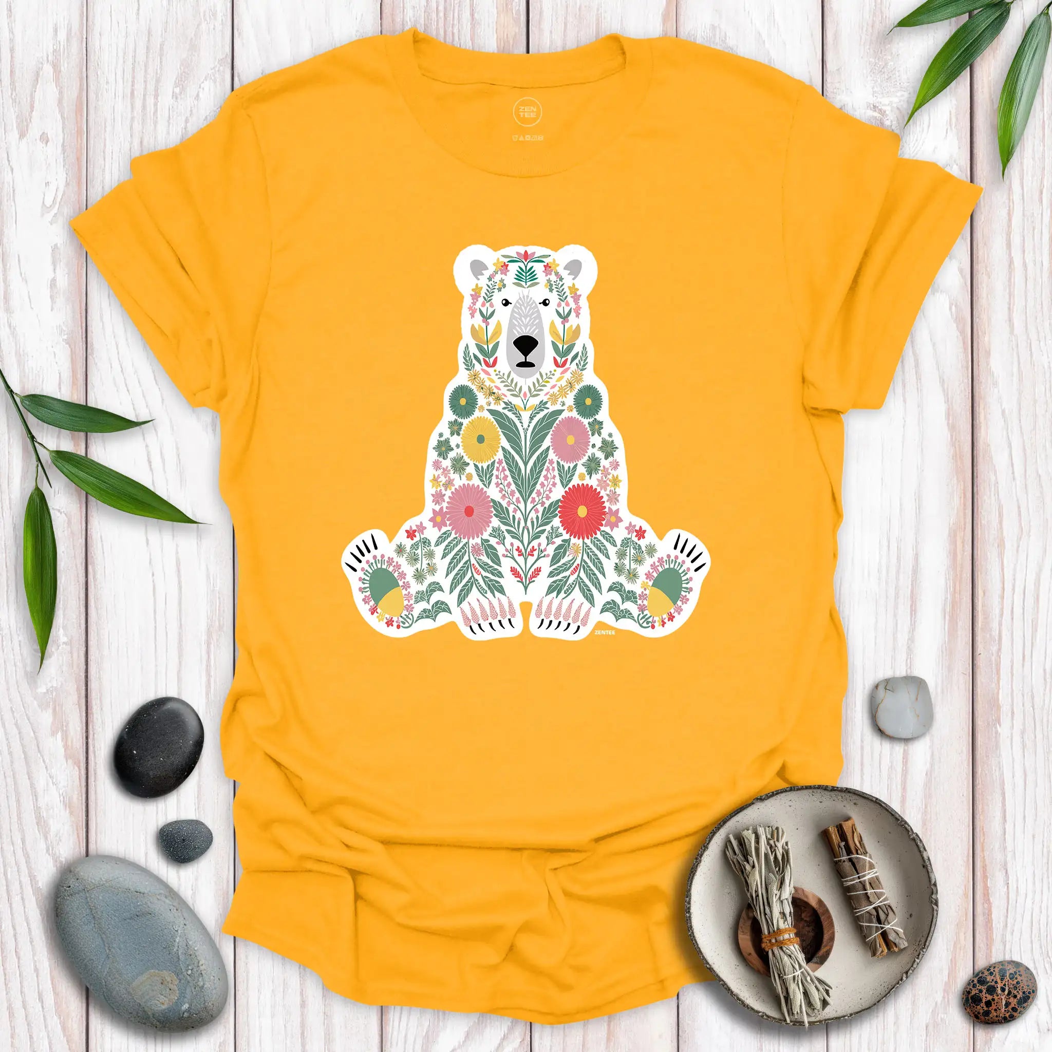 Polar Bear N Flowers T-Shirt