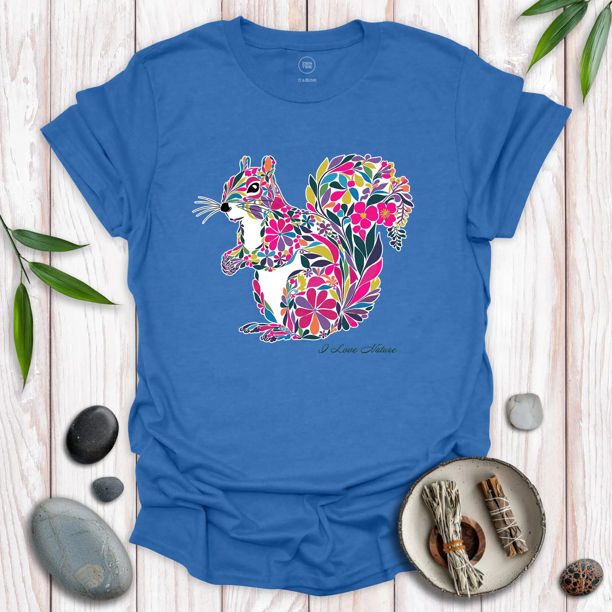 Squirrel Spirit Flowers T-Shirt