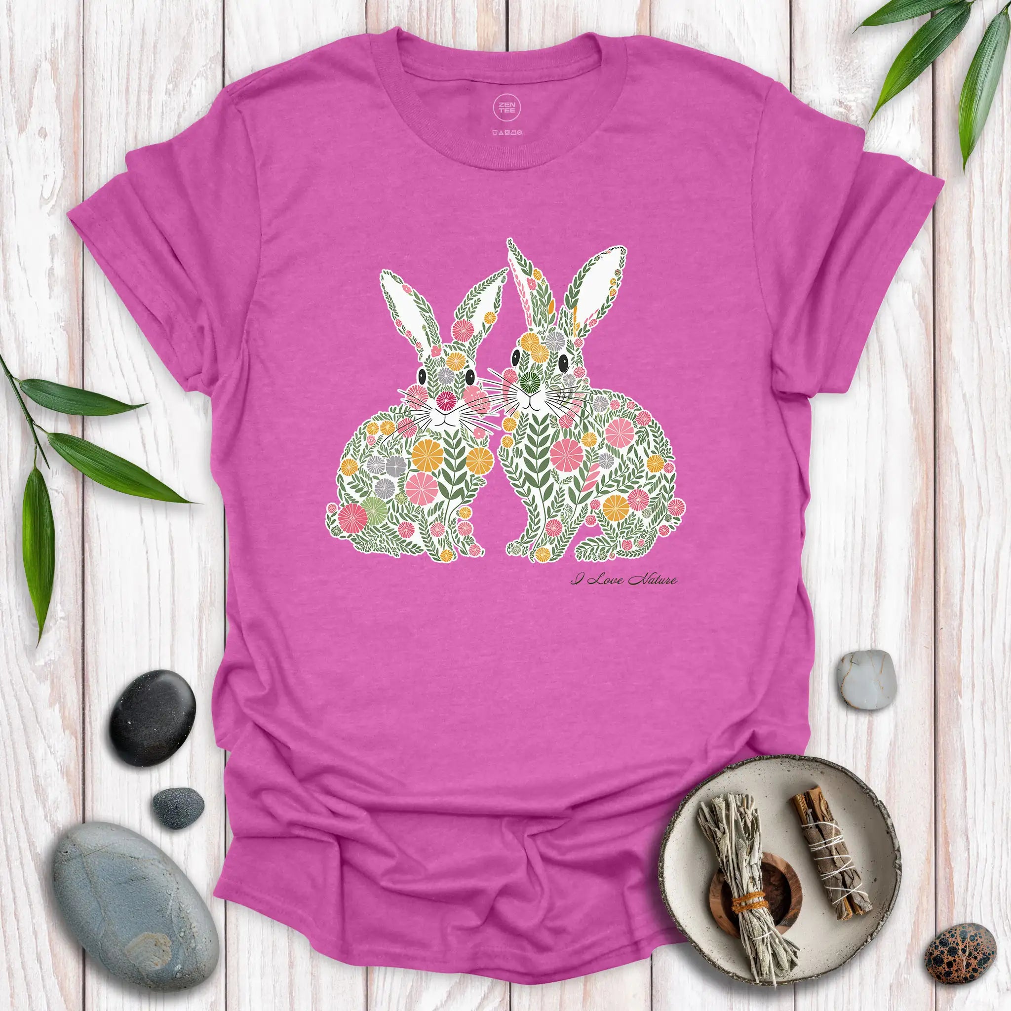 Rabbits Spirit Flower T-Shirt