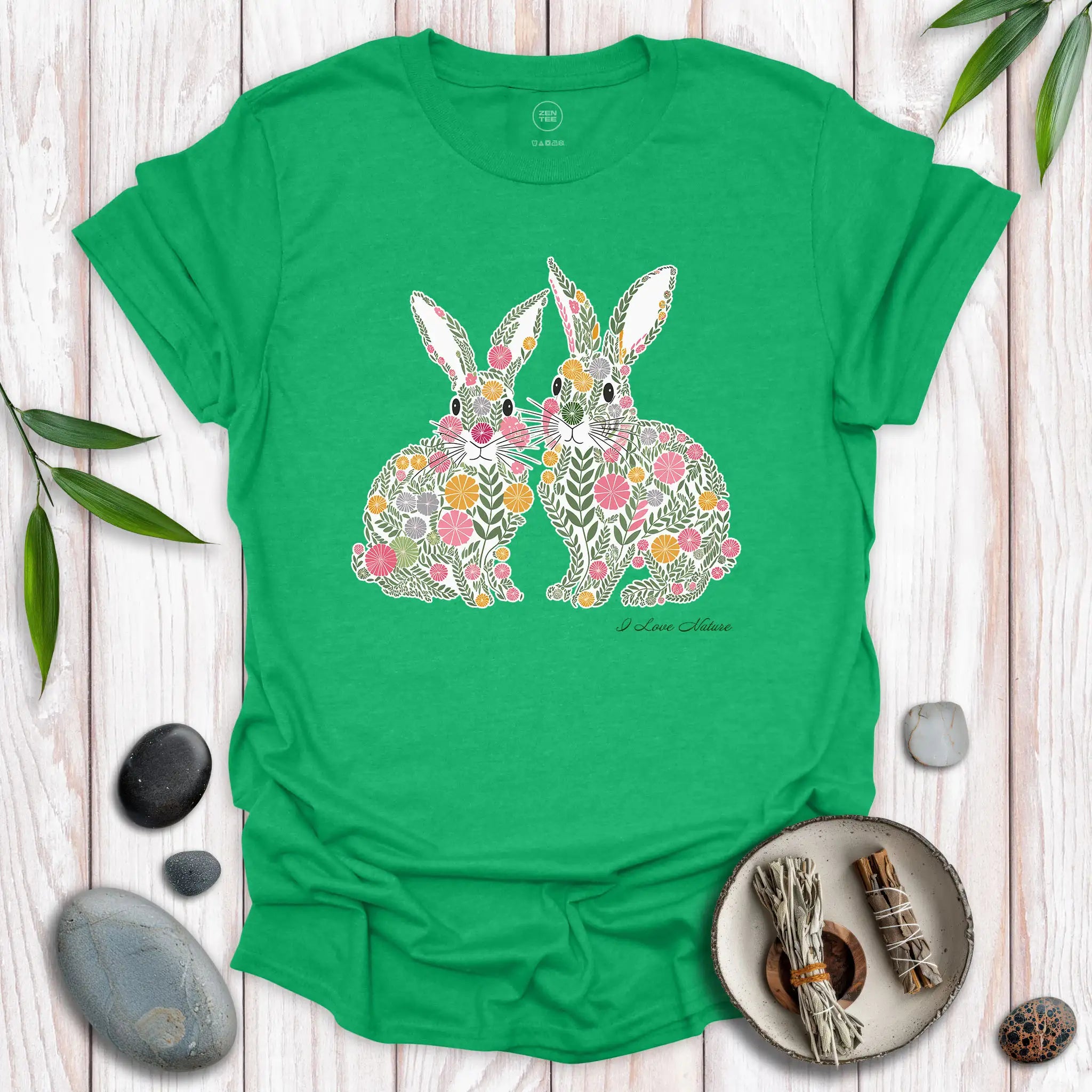 Rabbits Spirit Flower T-Shirt