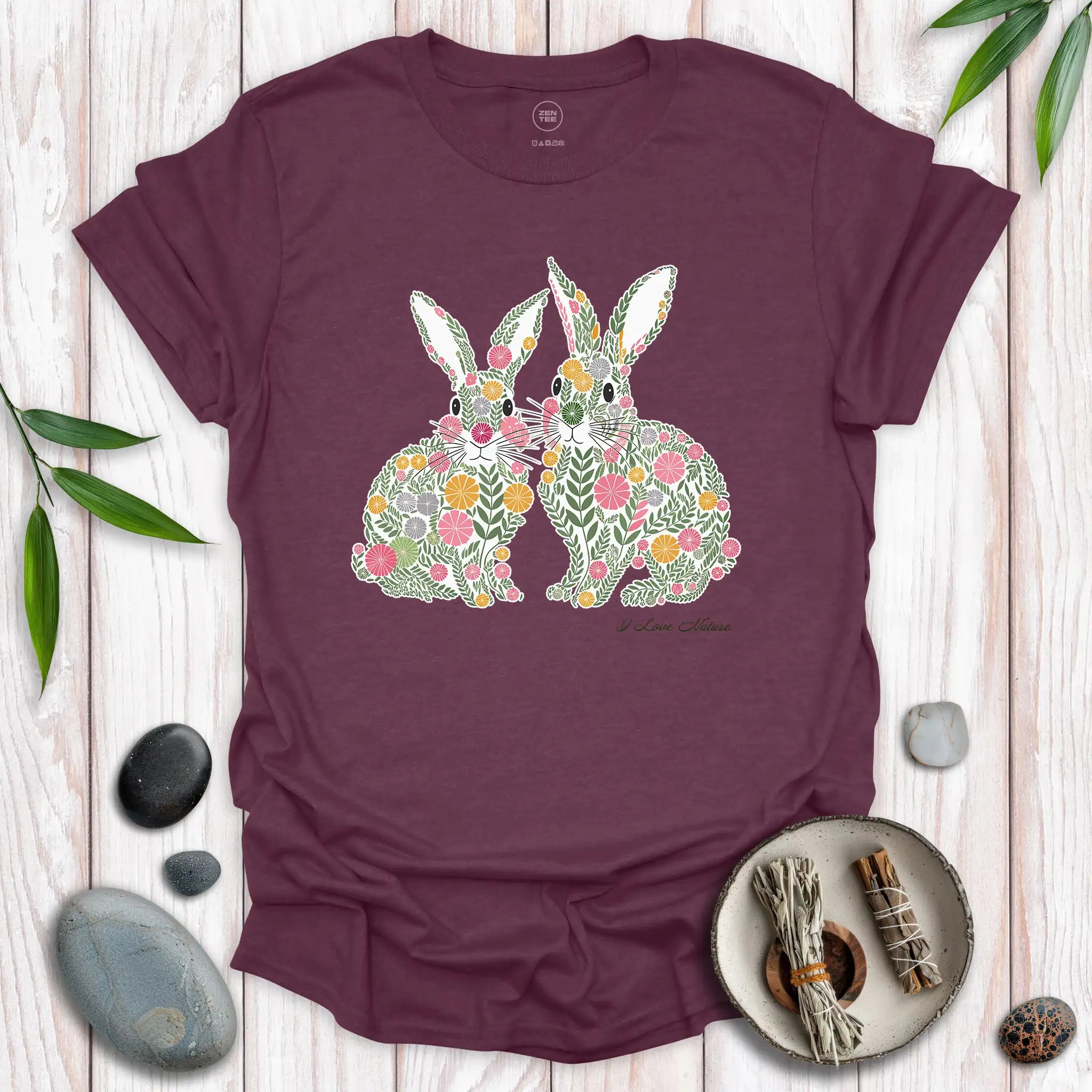 Rabbits Spirit Flower T-Shirt