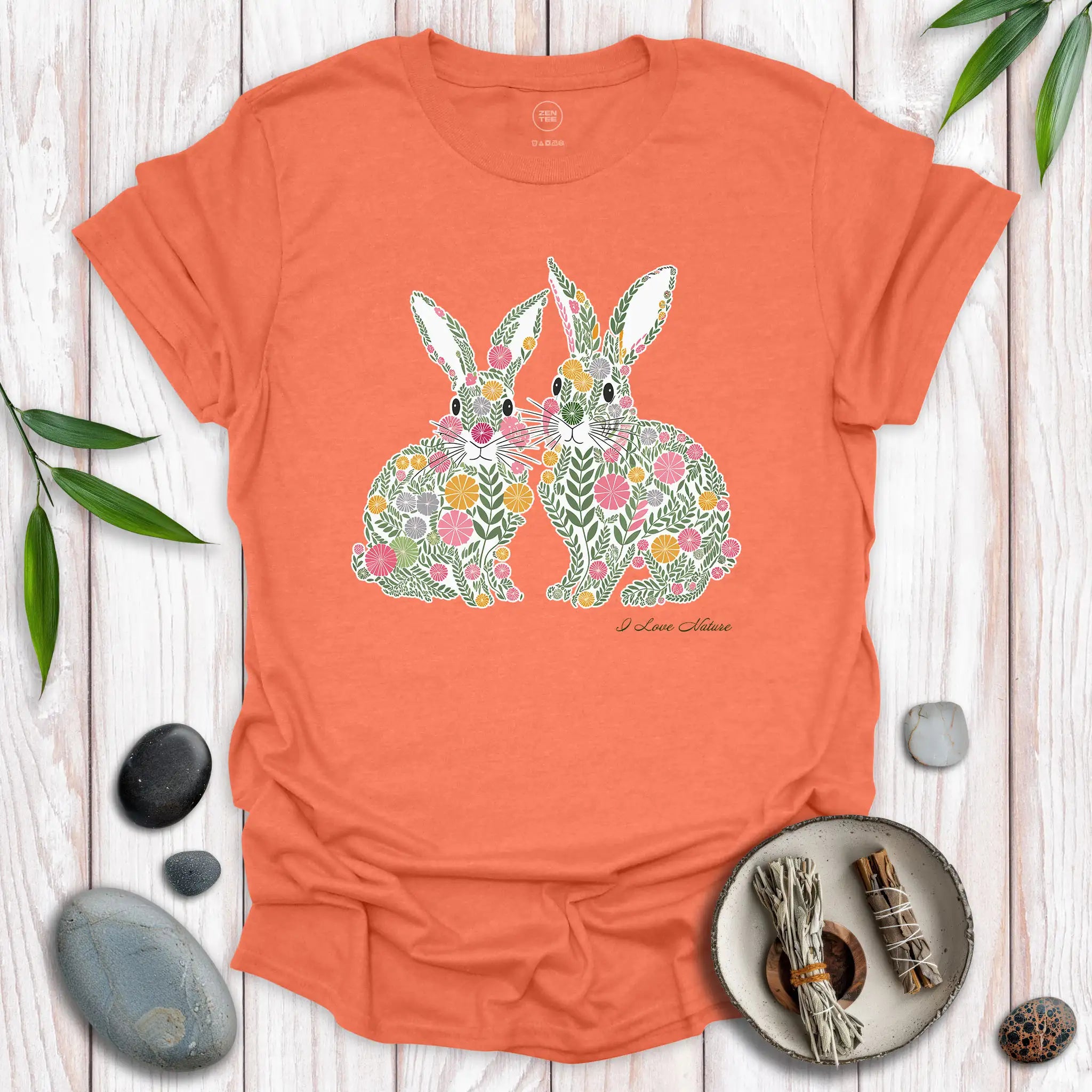 Rabbits Spirit Flower T-Shirt
