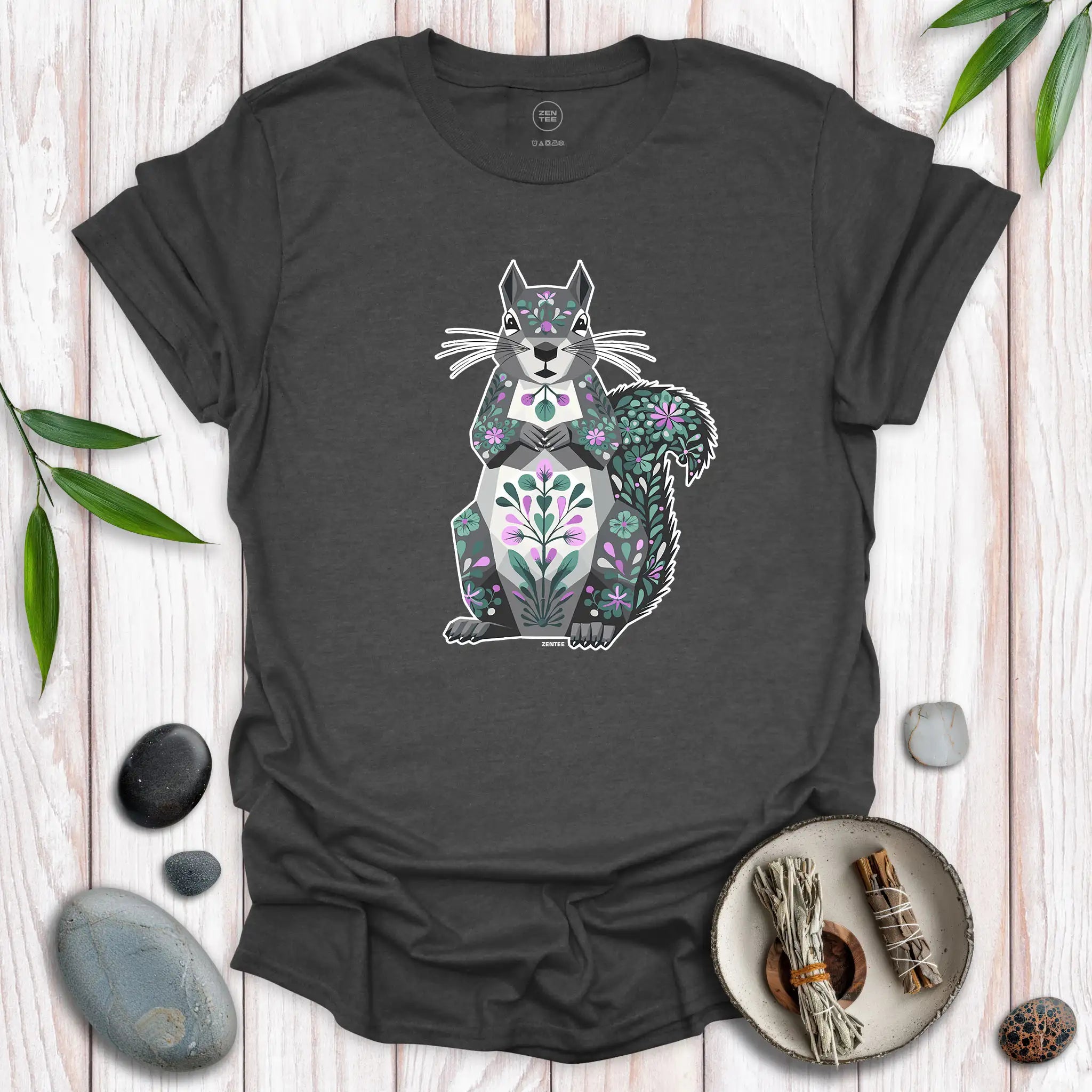 Sitting Grey Squirrel Spirit T-Shirt