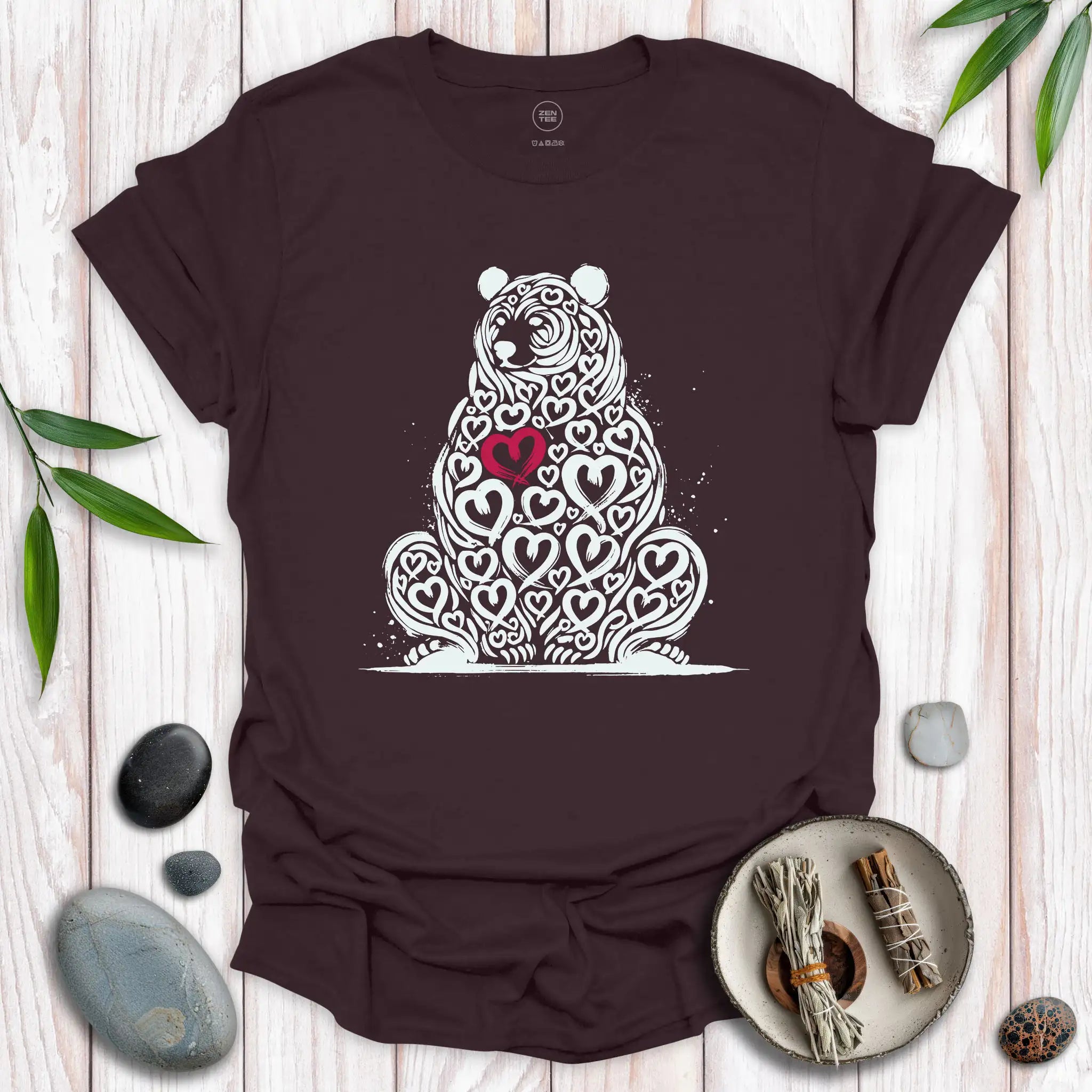 Bear Spirit Red Heart T-Shirt