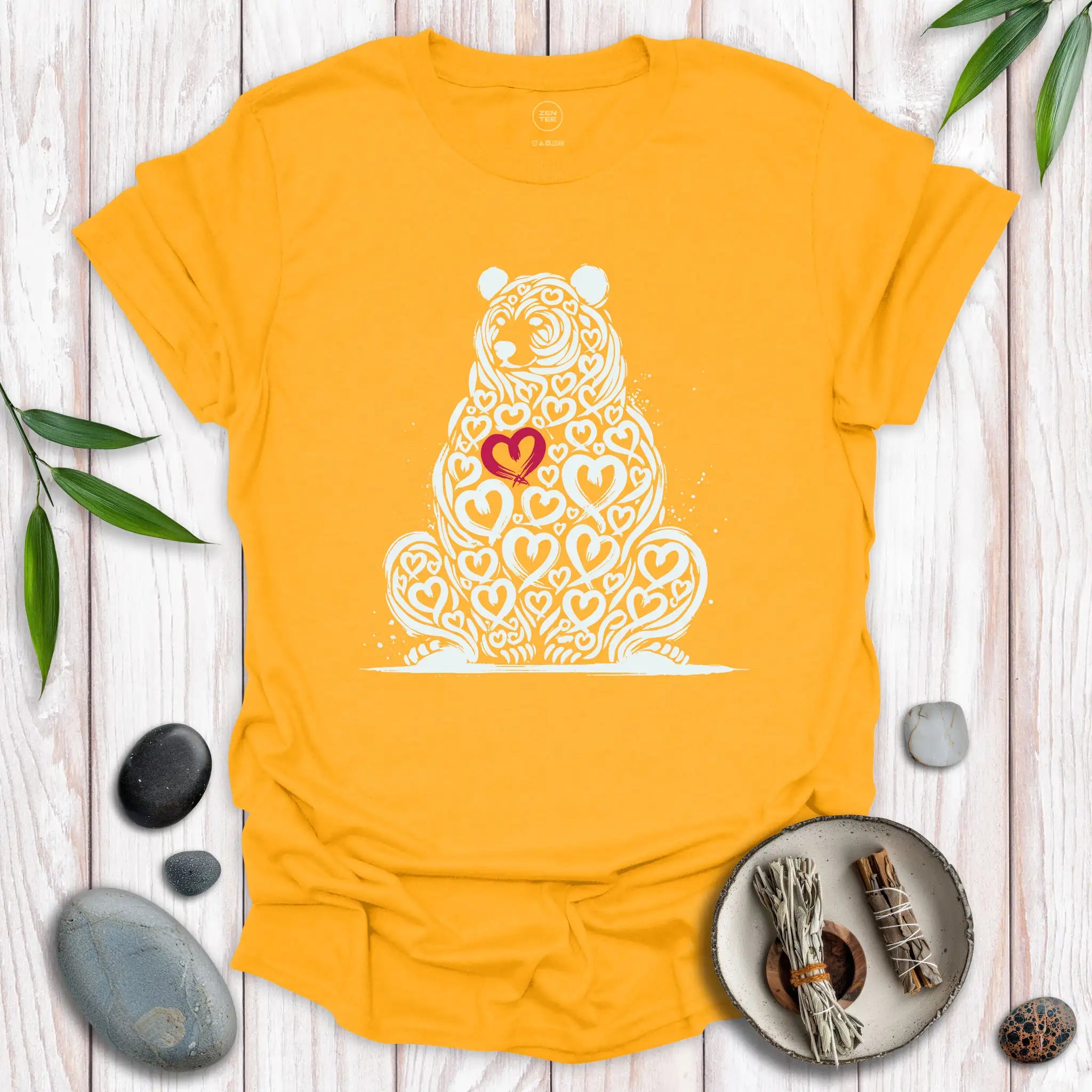Bear Spirit Red Heart T-Shirt