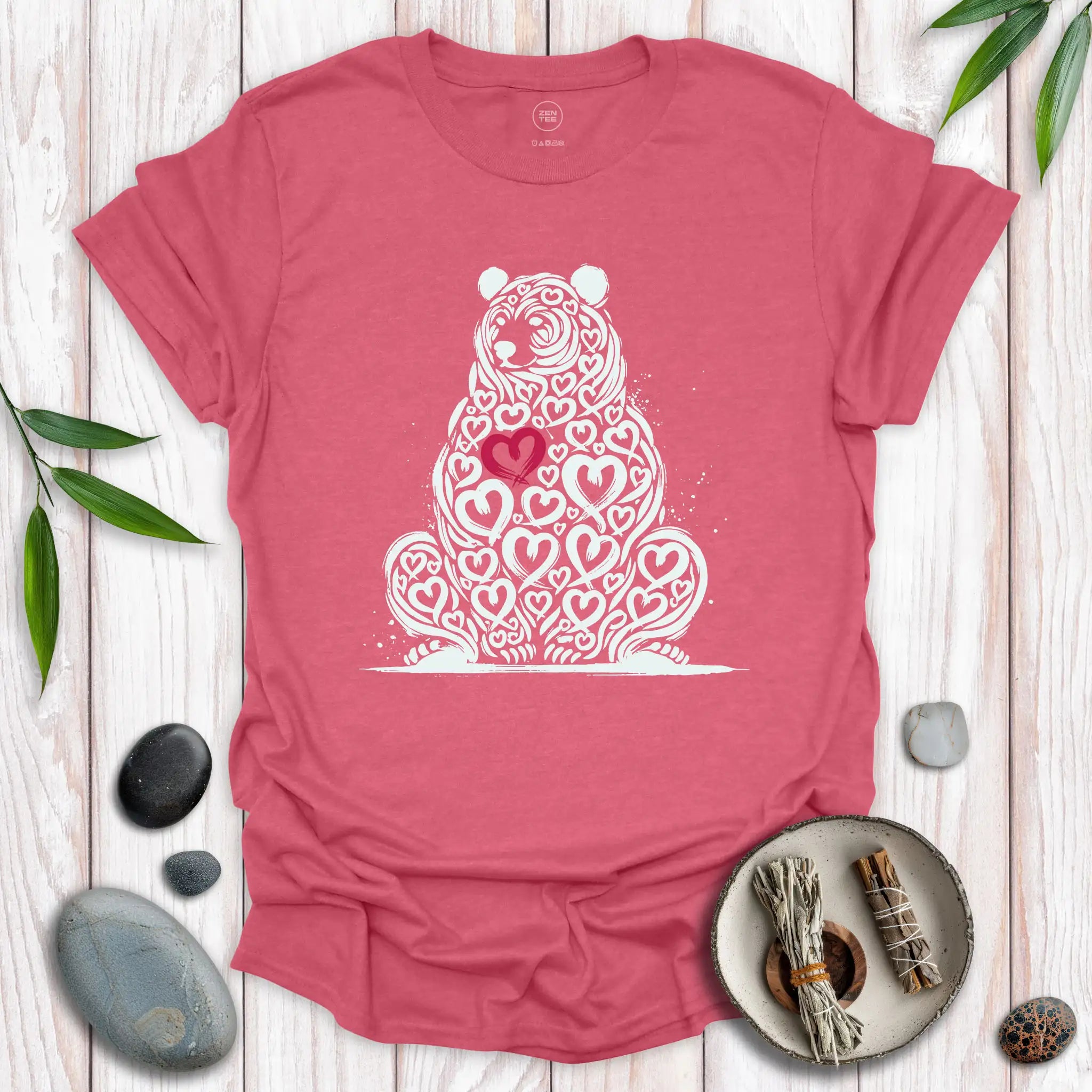 Bear Spirit Red Heart T-Shirt