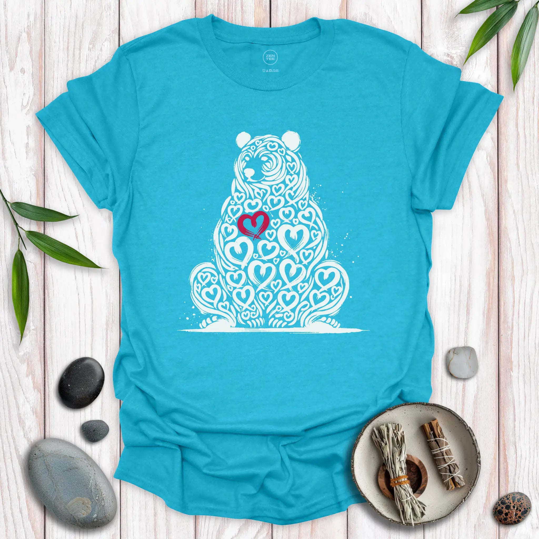 Bear Spirit Red Heart T-Shirt