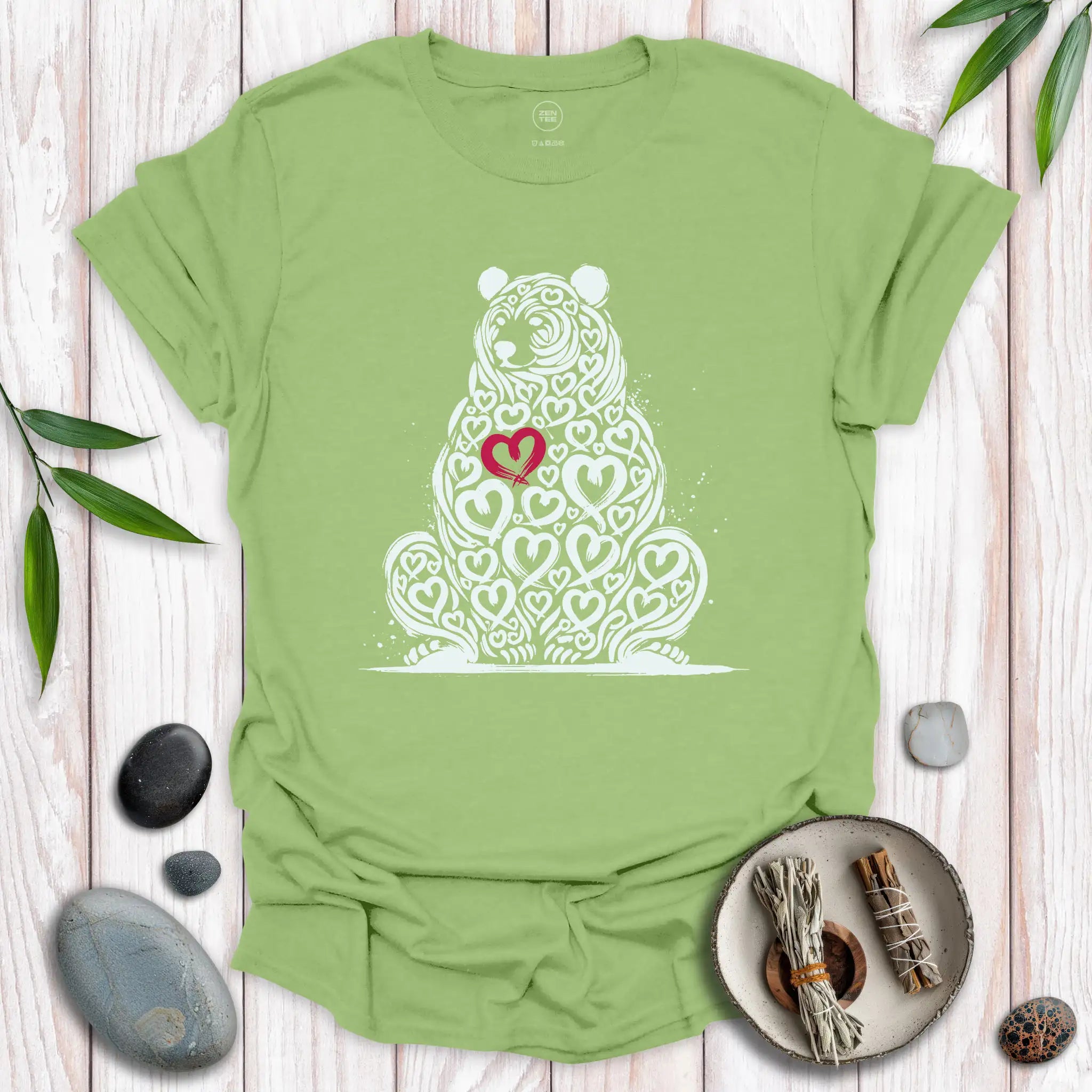 Bear Spirit Red Heart T-Shirt
