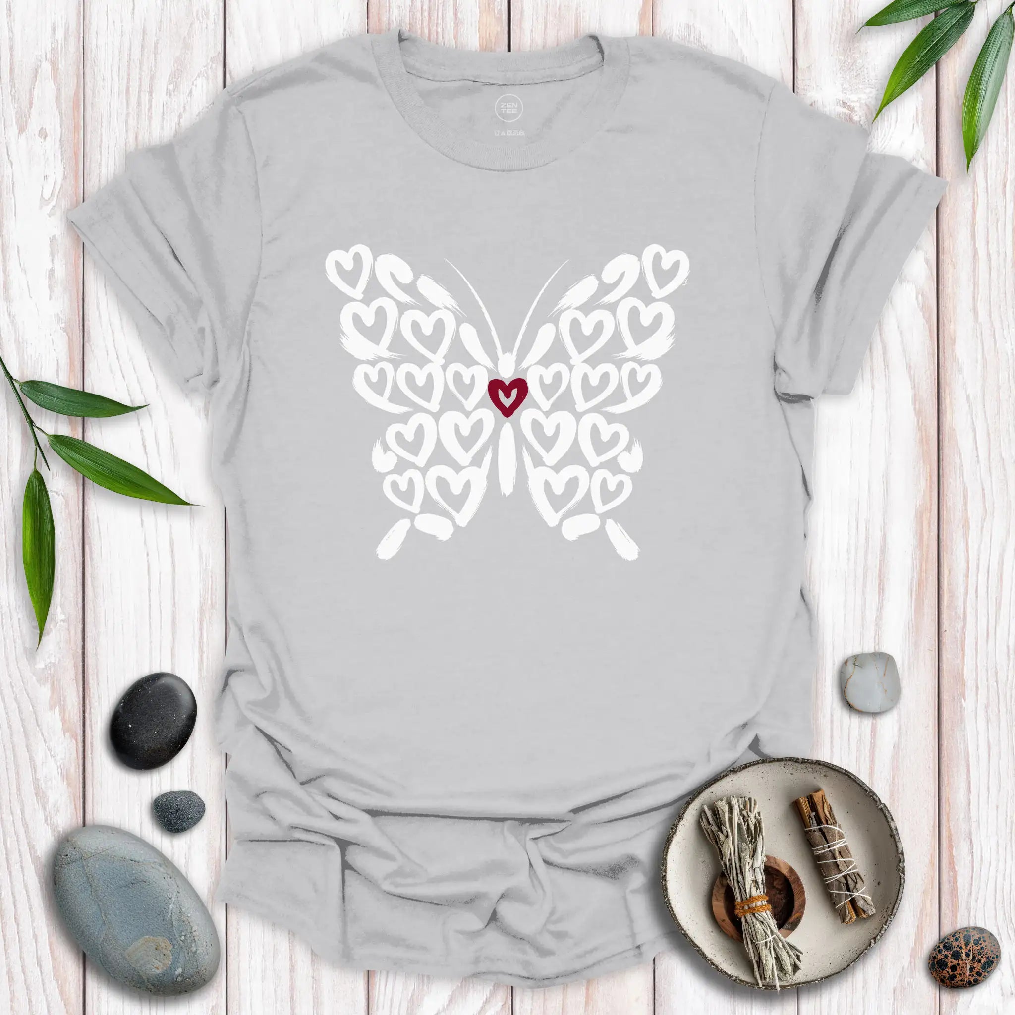 Butterfly Spirit Red Heart T-Shirt