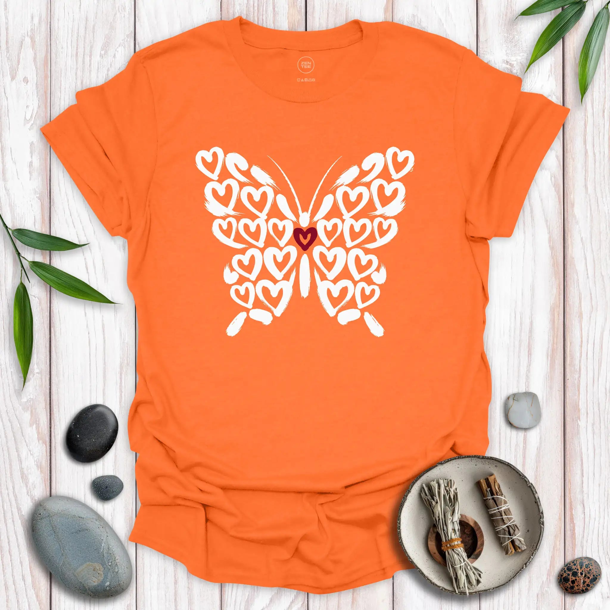 Butterfly Spirit Red Heart T-Shirt