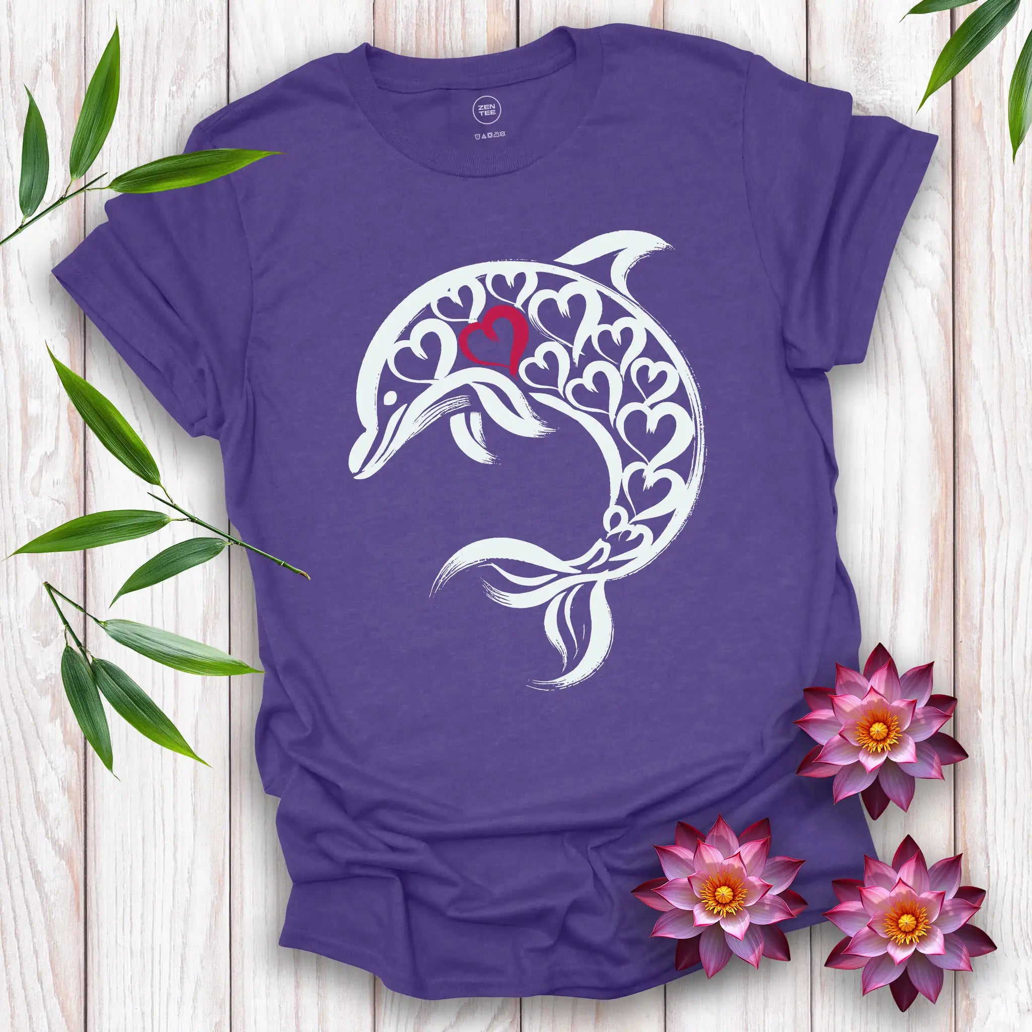Dolphin Spirit Red Heart T-Shirt