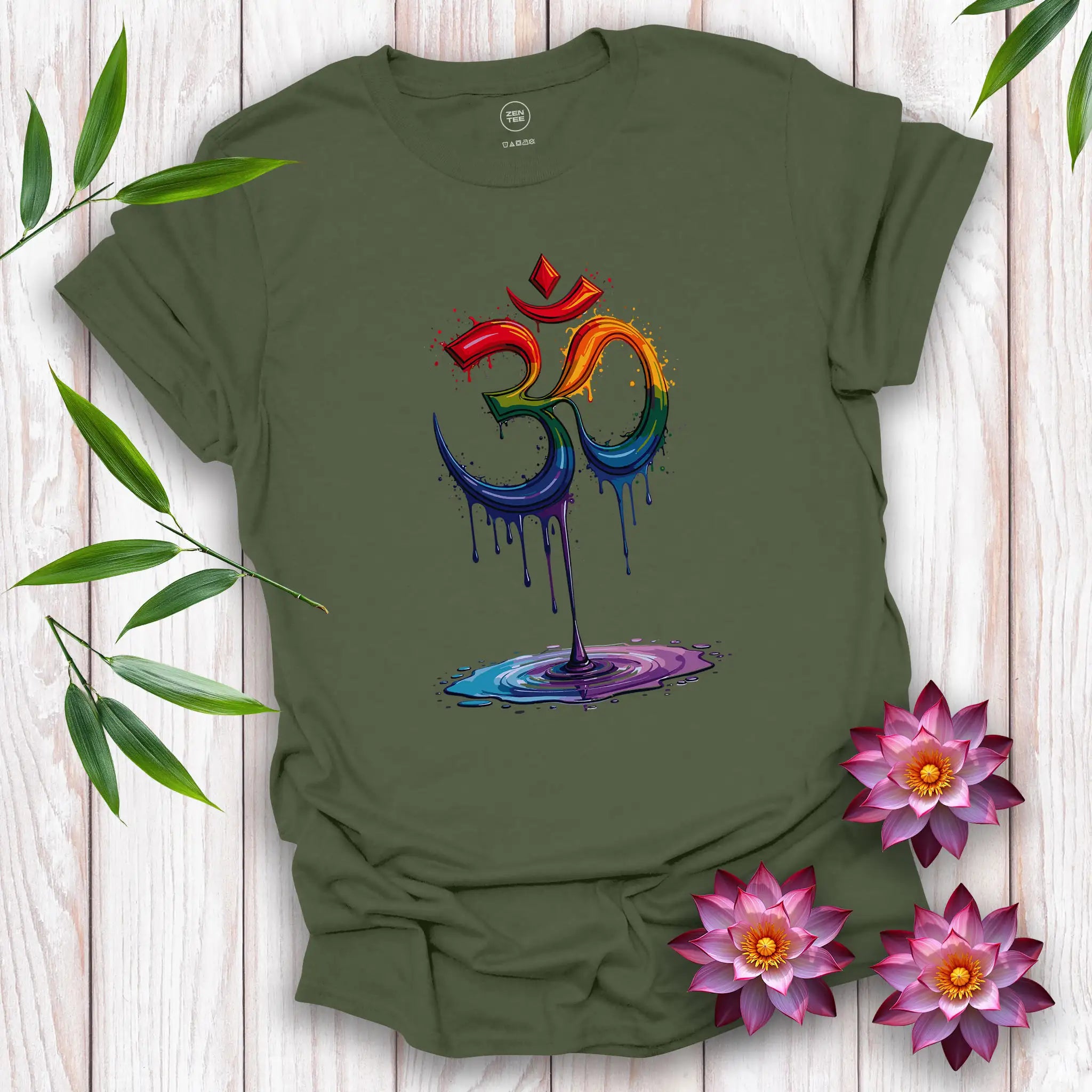 Rainbow Om Dripping T-Shirt