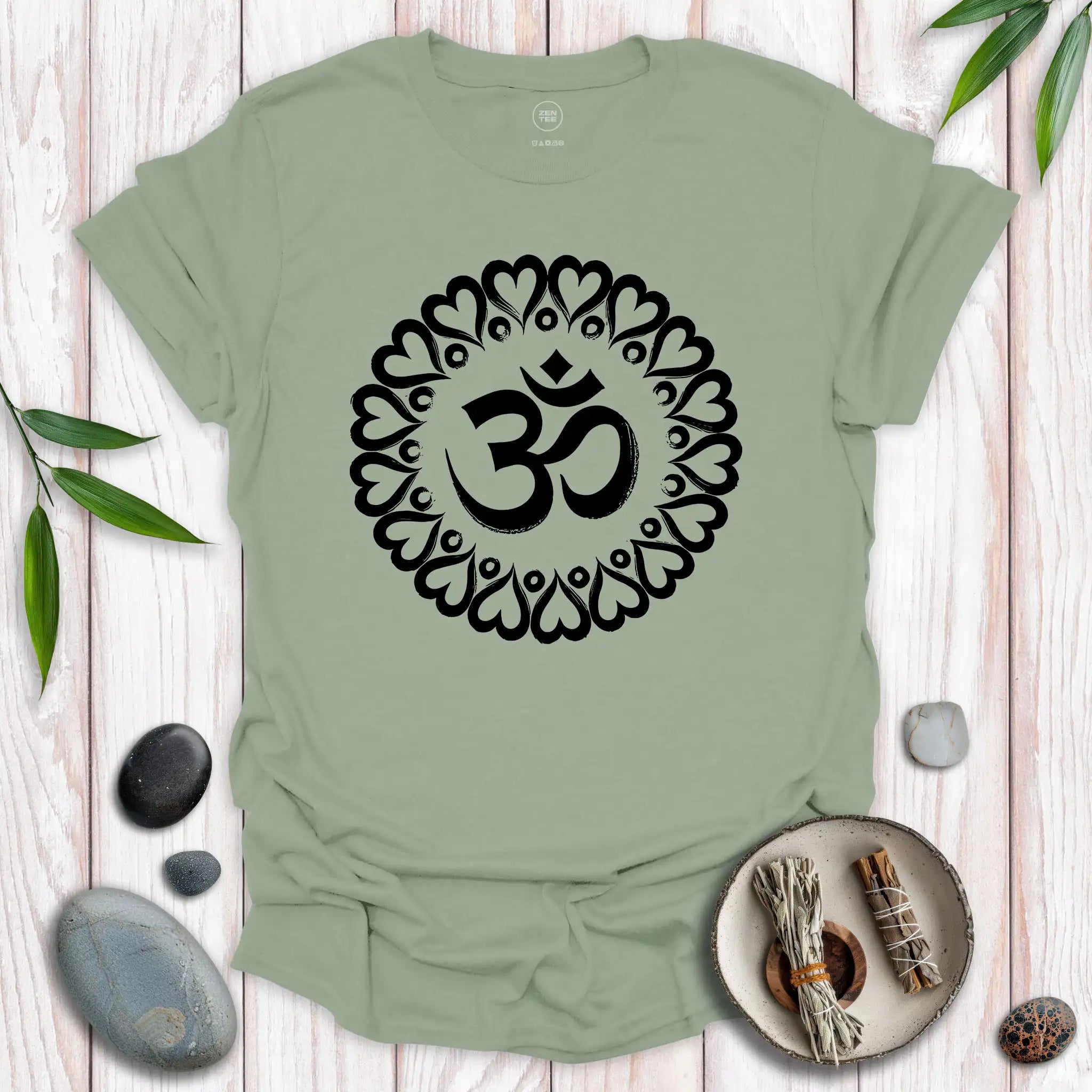 Om Heart Circle T-Shirt