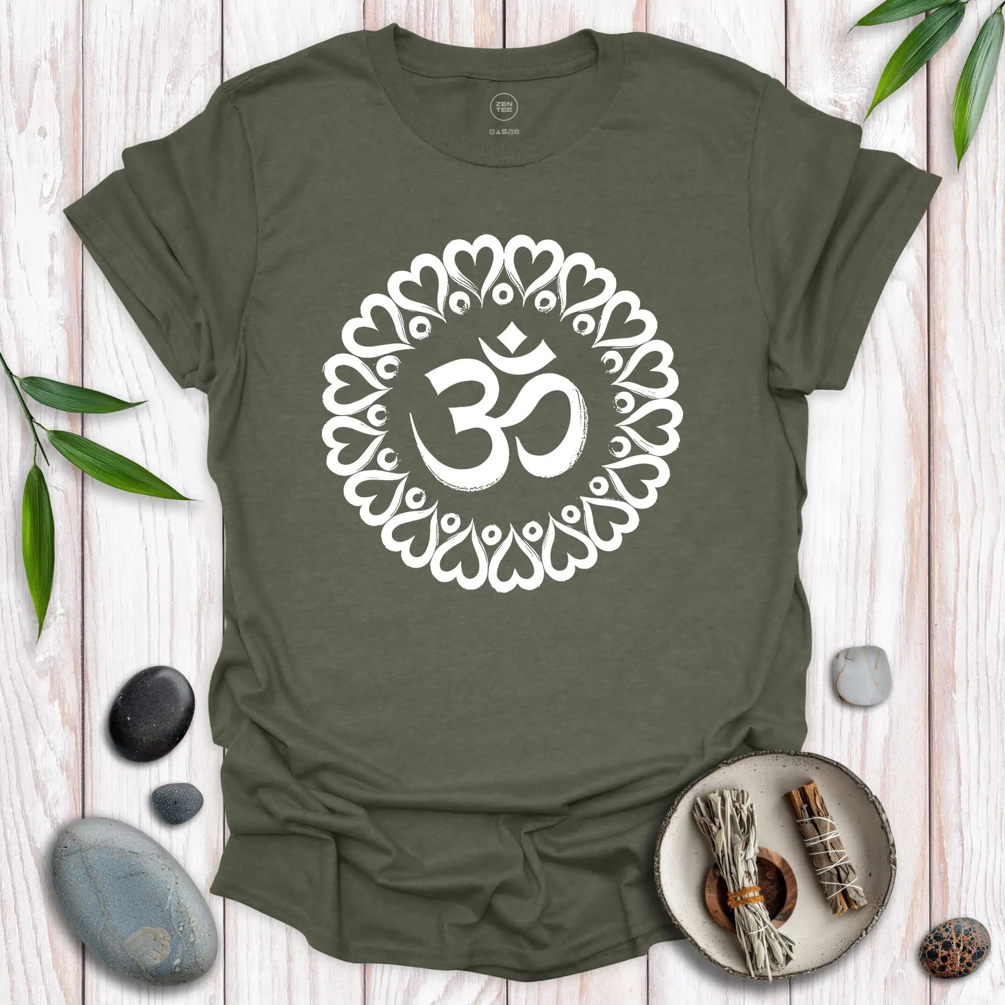Om Heart Circle T-Shirt