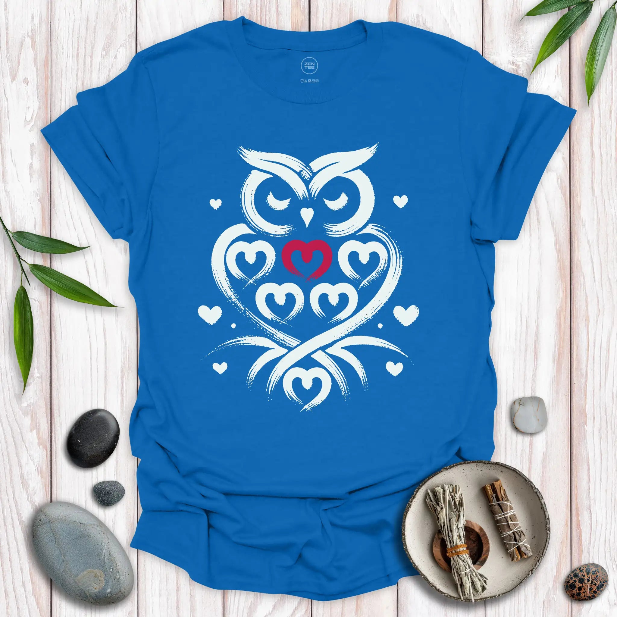 Owl Spirit Red Heart T-Shirt
