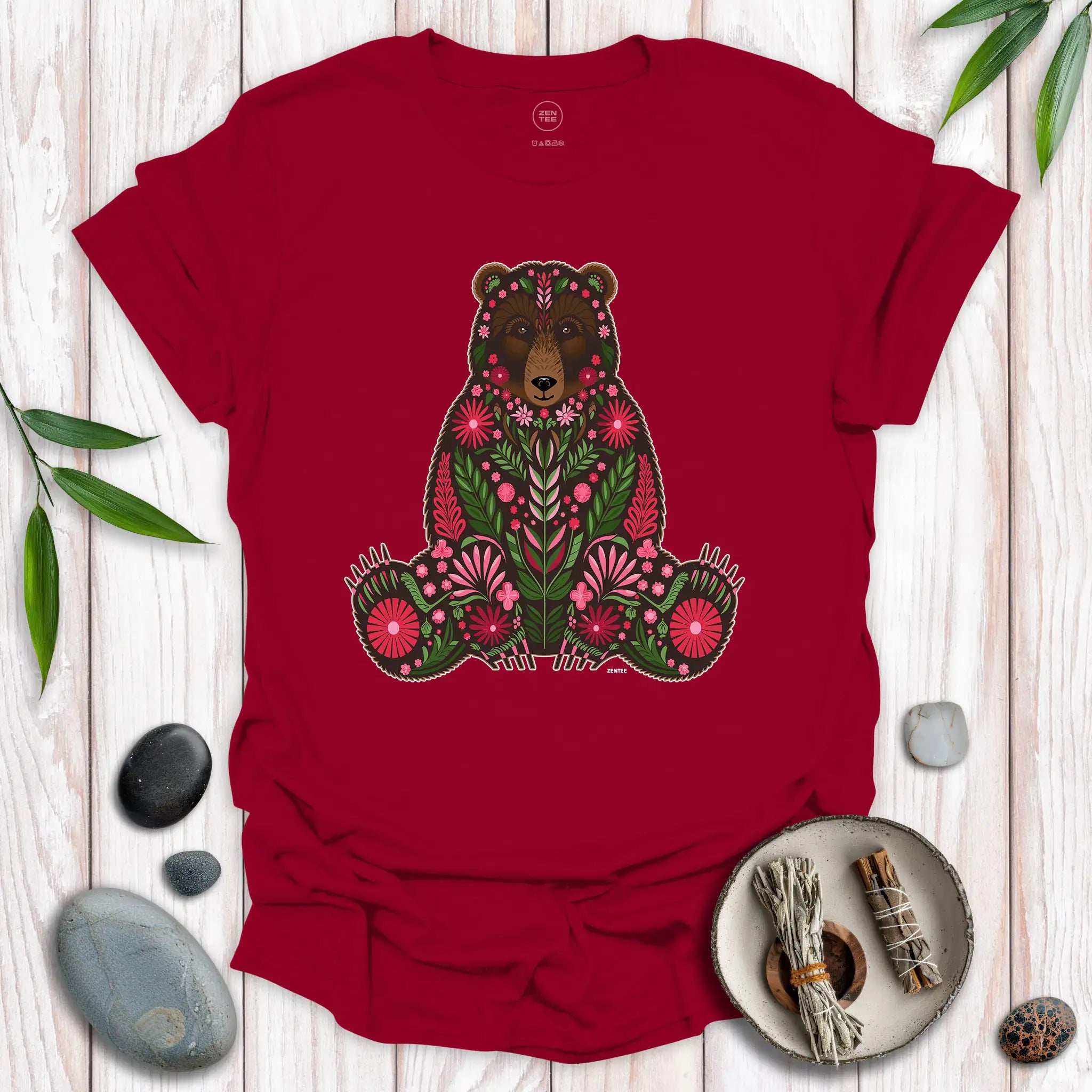 Spirit Brown Bear Flowers T-Shirt