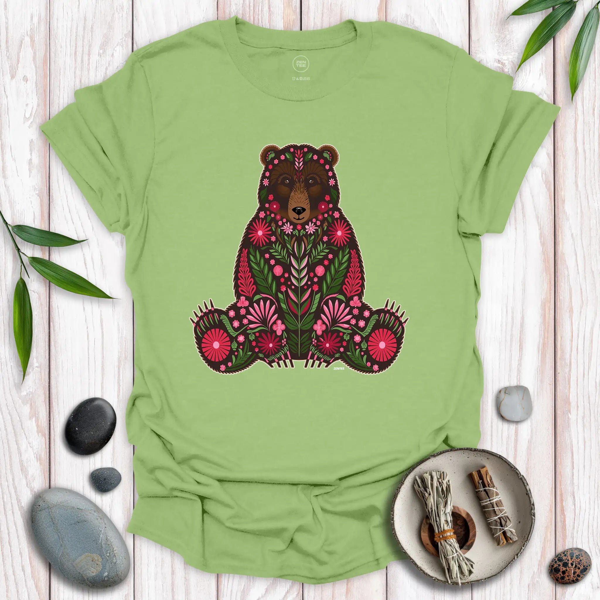Spirit Brown Bear Flowers T-Shirt