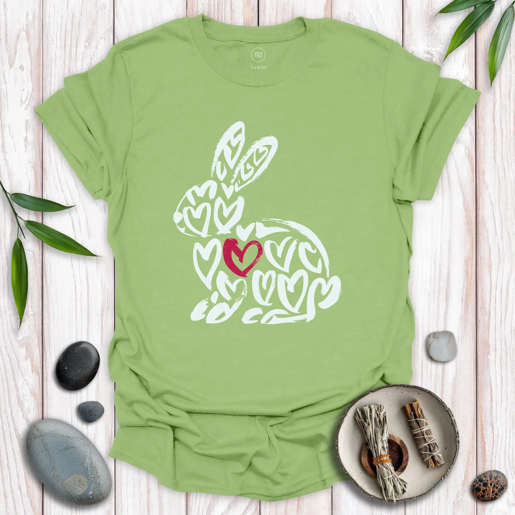 Rabbit Spirit Red Heart T-Shirt