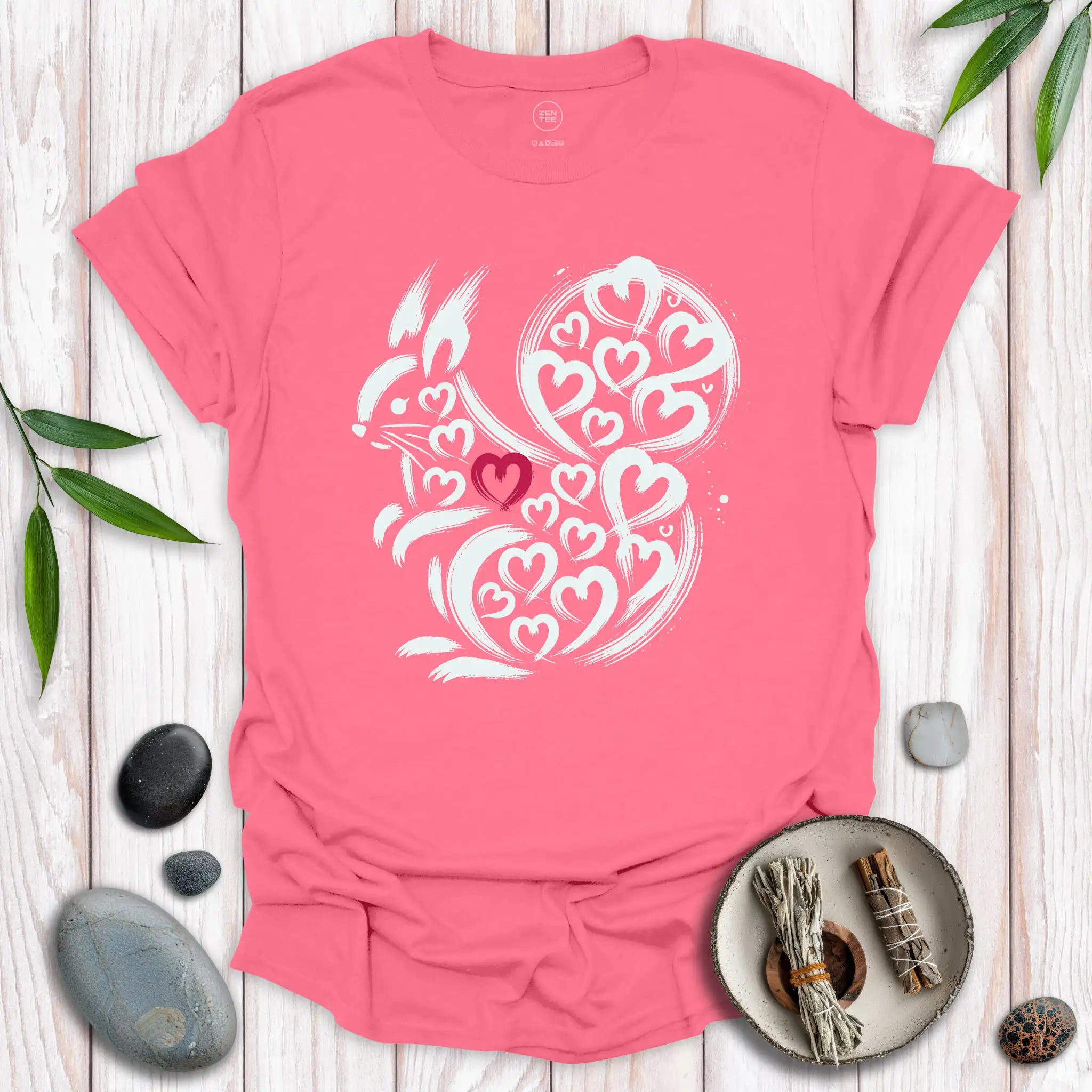 Squirrel Spirit Red Heart T-Shirt