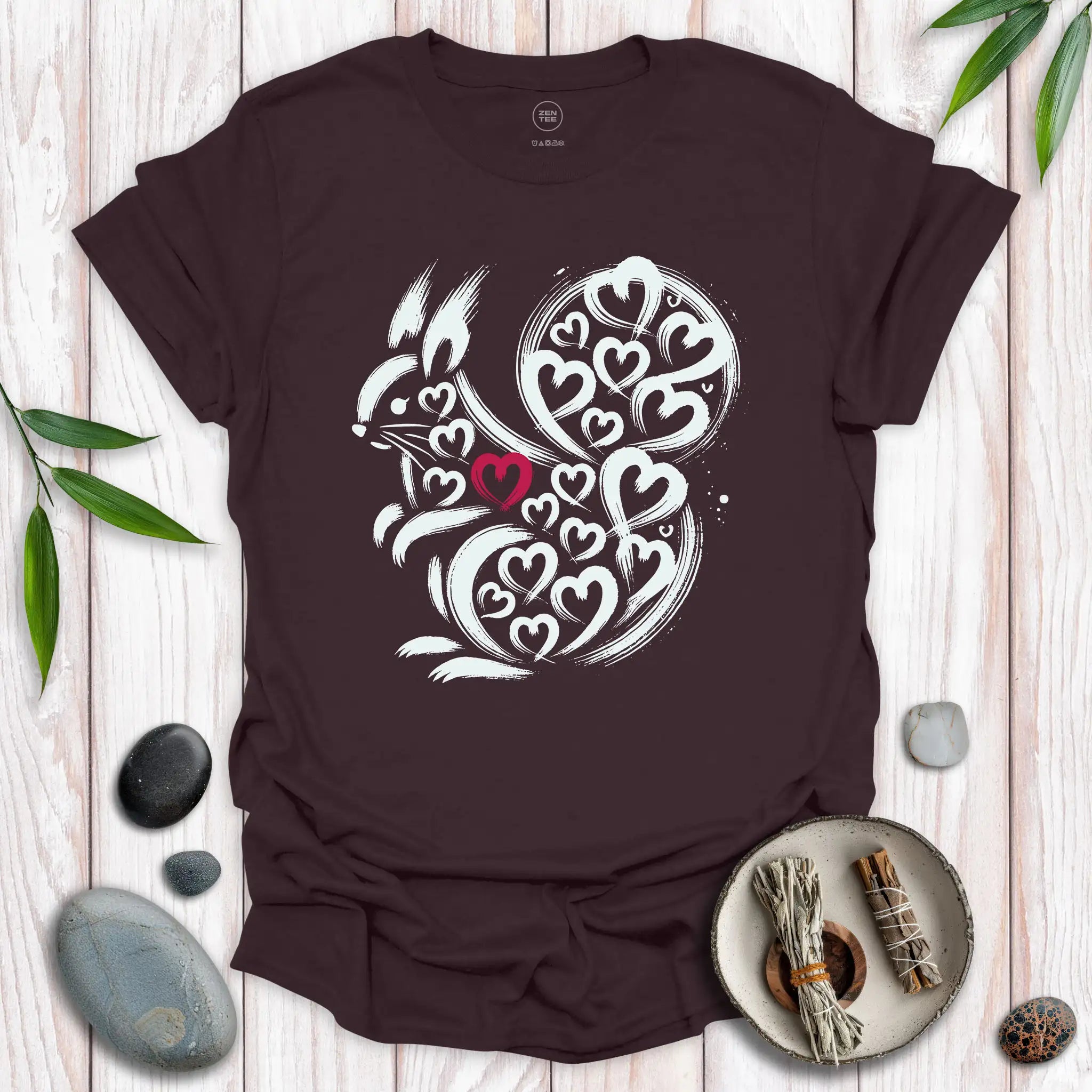 Squirrel Spirit Red Heart T-Shirt