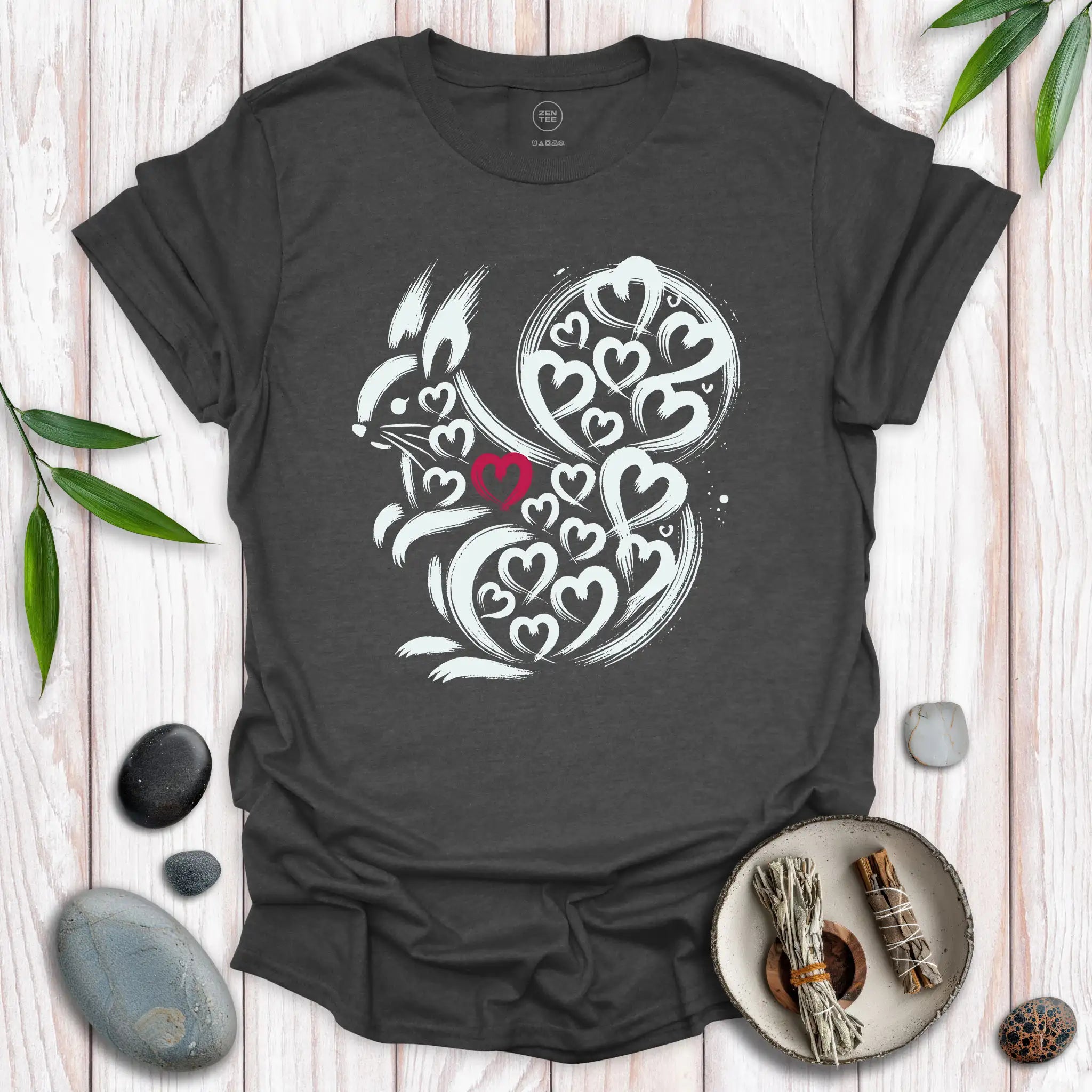 Squirrel Spirit Red Heart T-Shirt