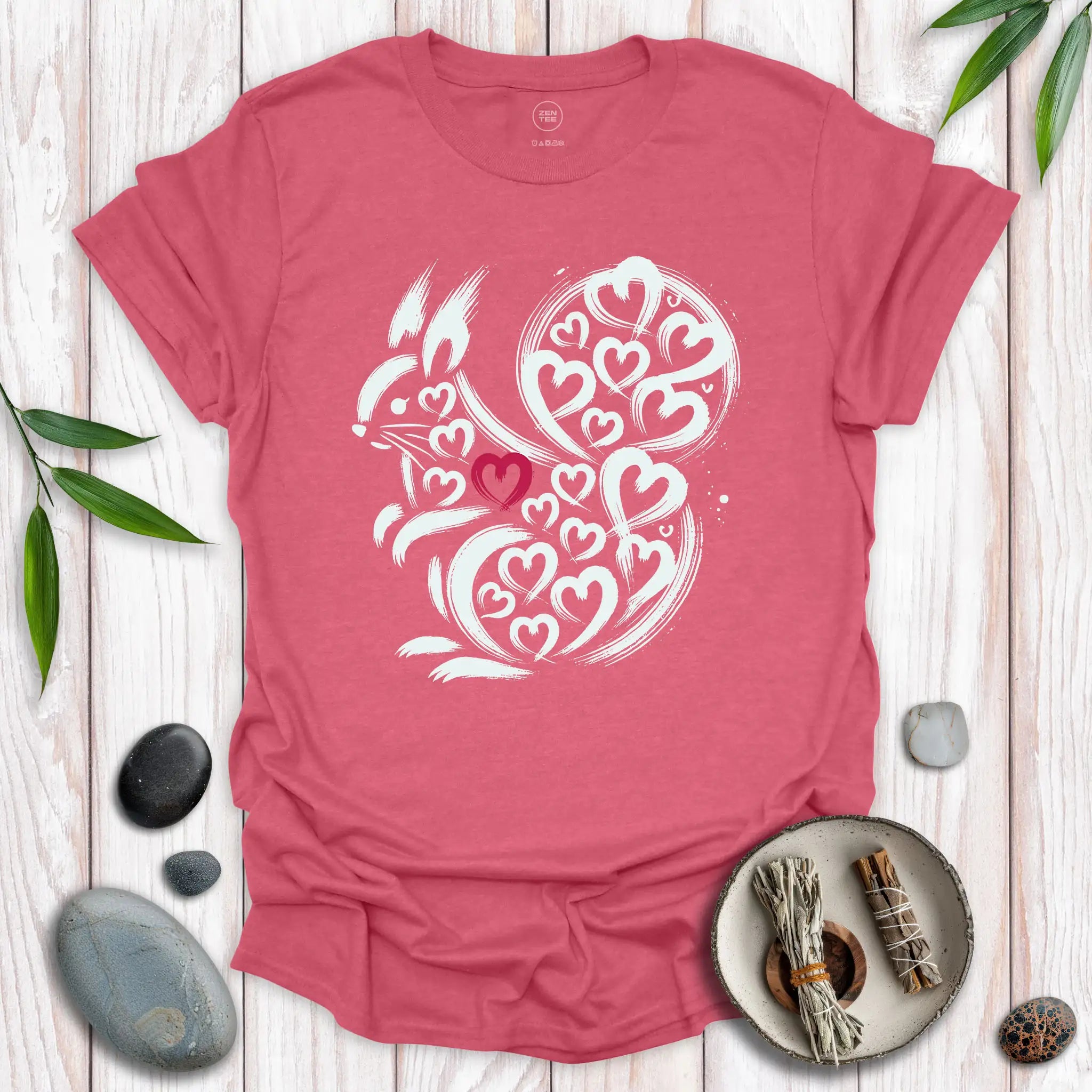 Squirrel Spirit Red Heart T-Shirt