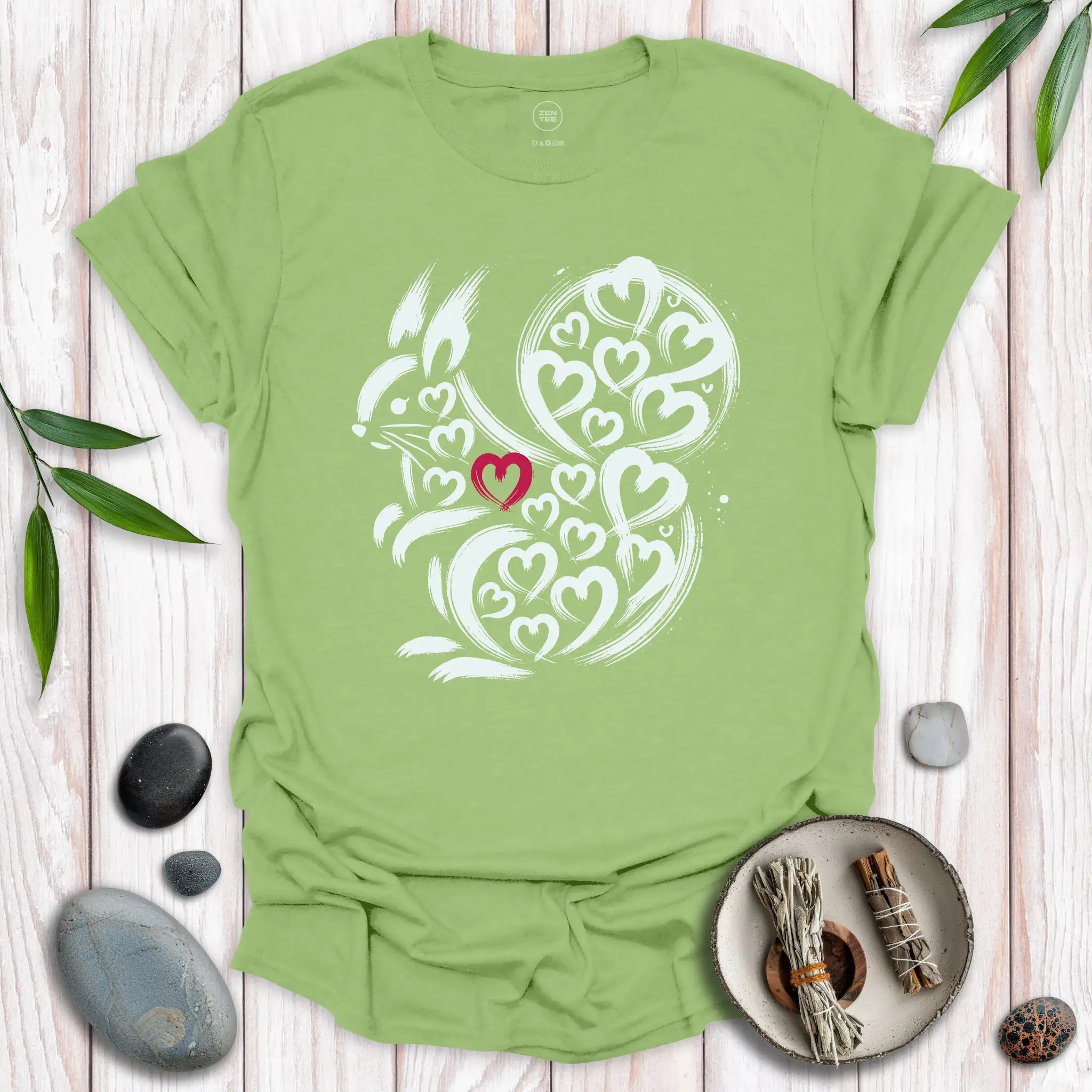 Squirrel Spirit Red Heart T-Shirt