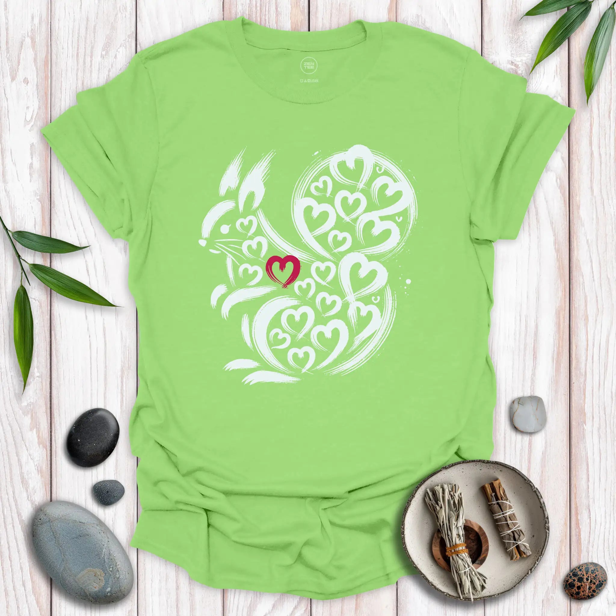 Squirrel Spirit Red Heart T-Shirt