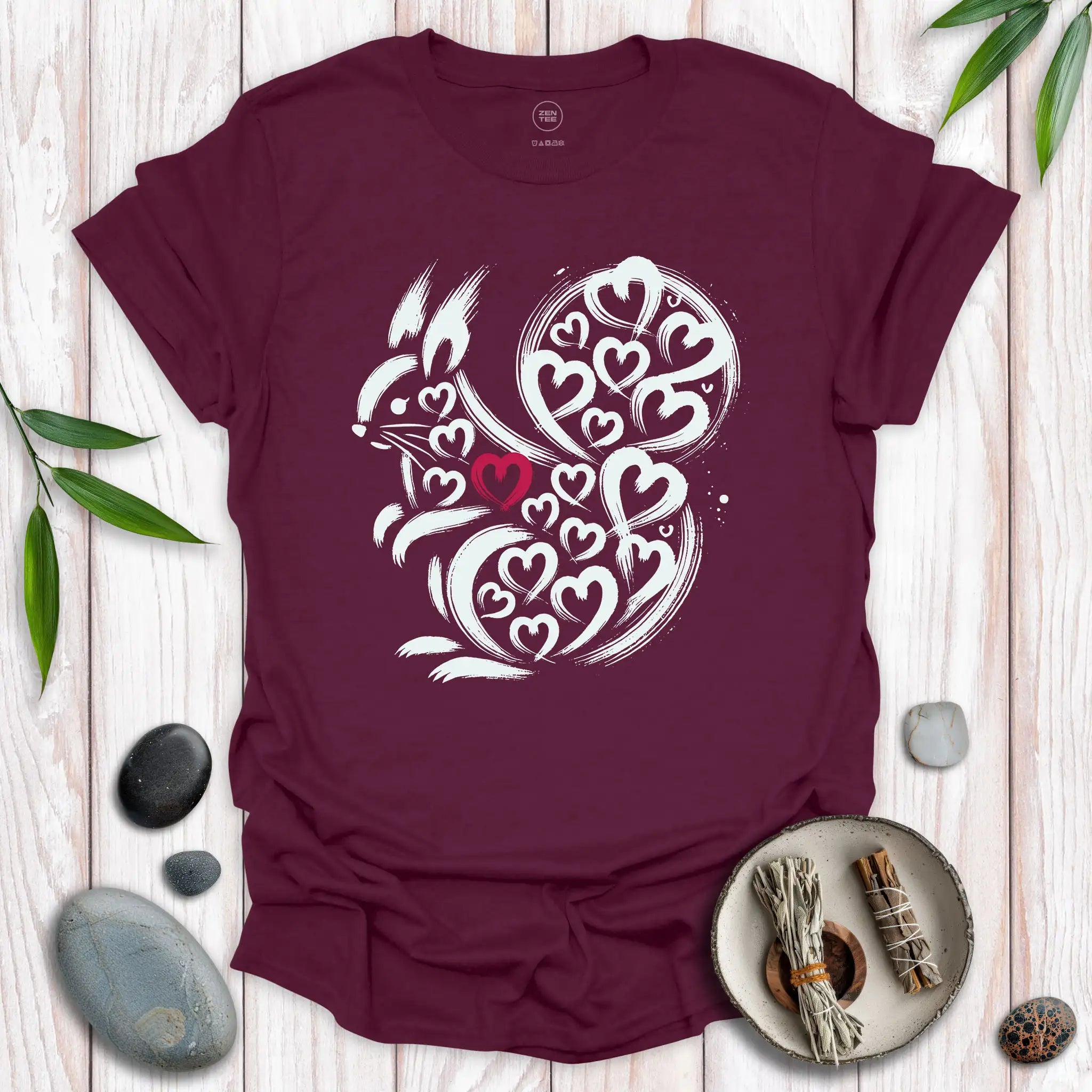 Squirrel Spirit Red Heart T-Shirt